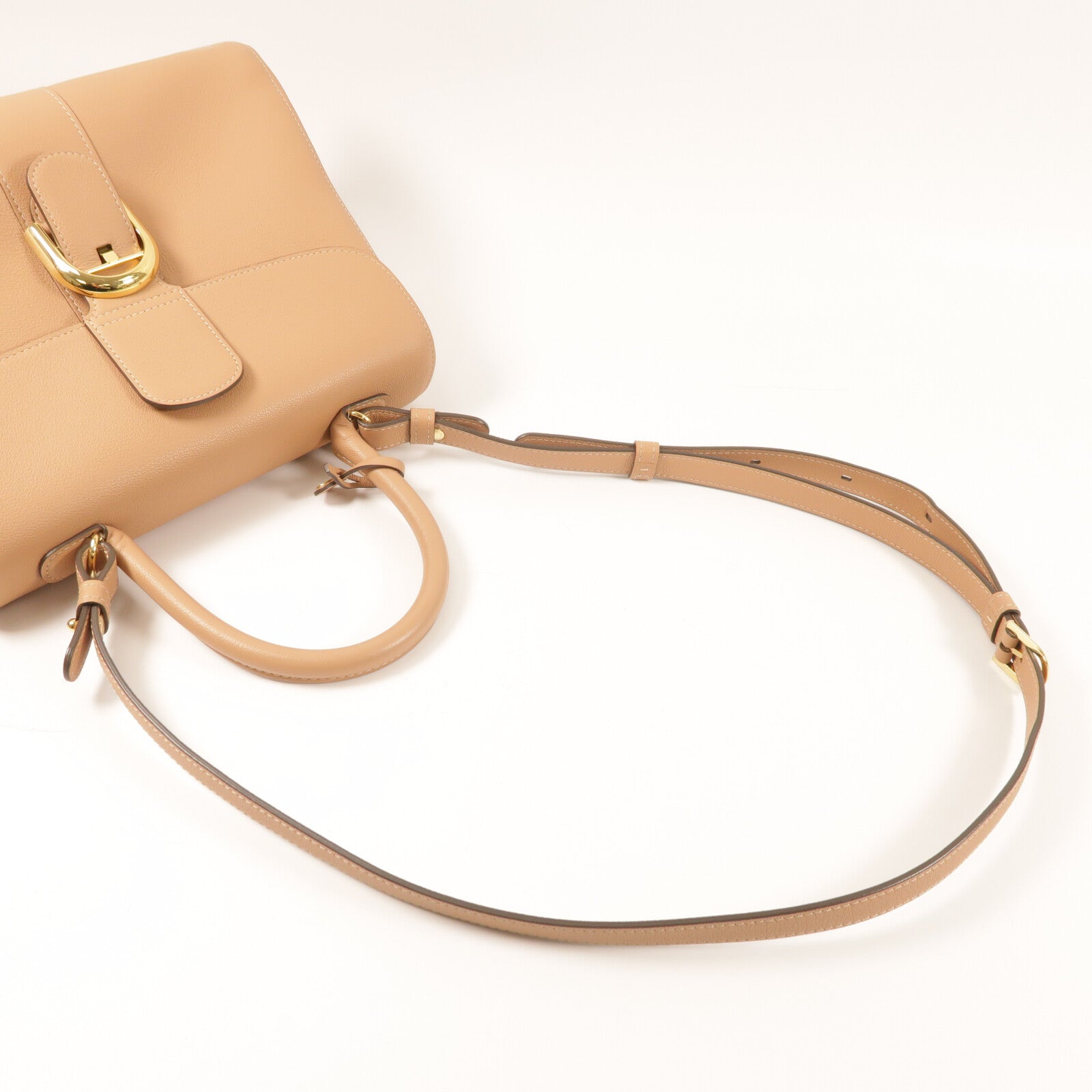 Delvaux 牛皮皮革Billant MM金扣手挽肩背兩用袋