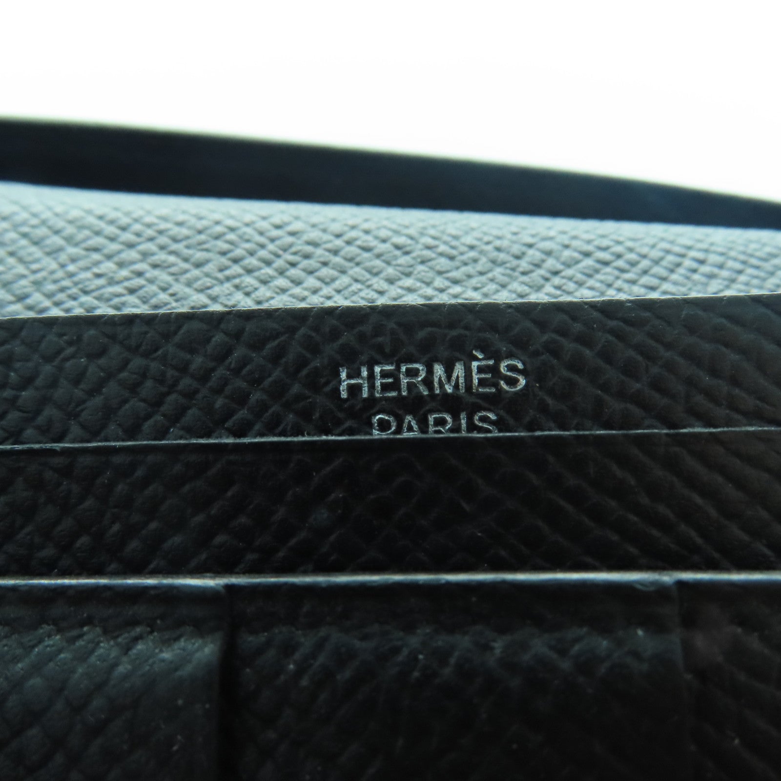 HERMES 【激減優惠】Epsom皮革Bearn W Snap銀扣長錢包Noir/黑色