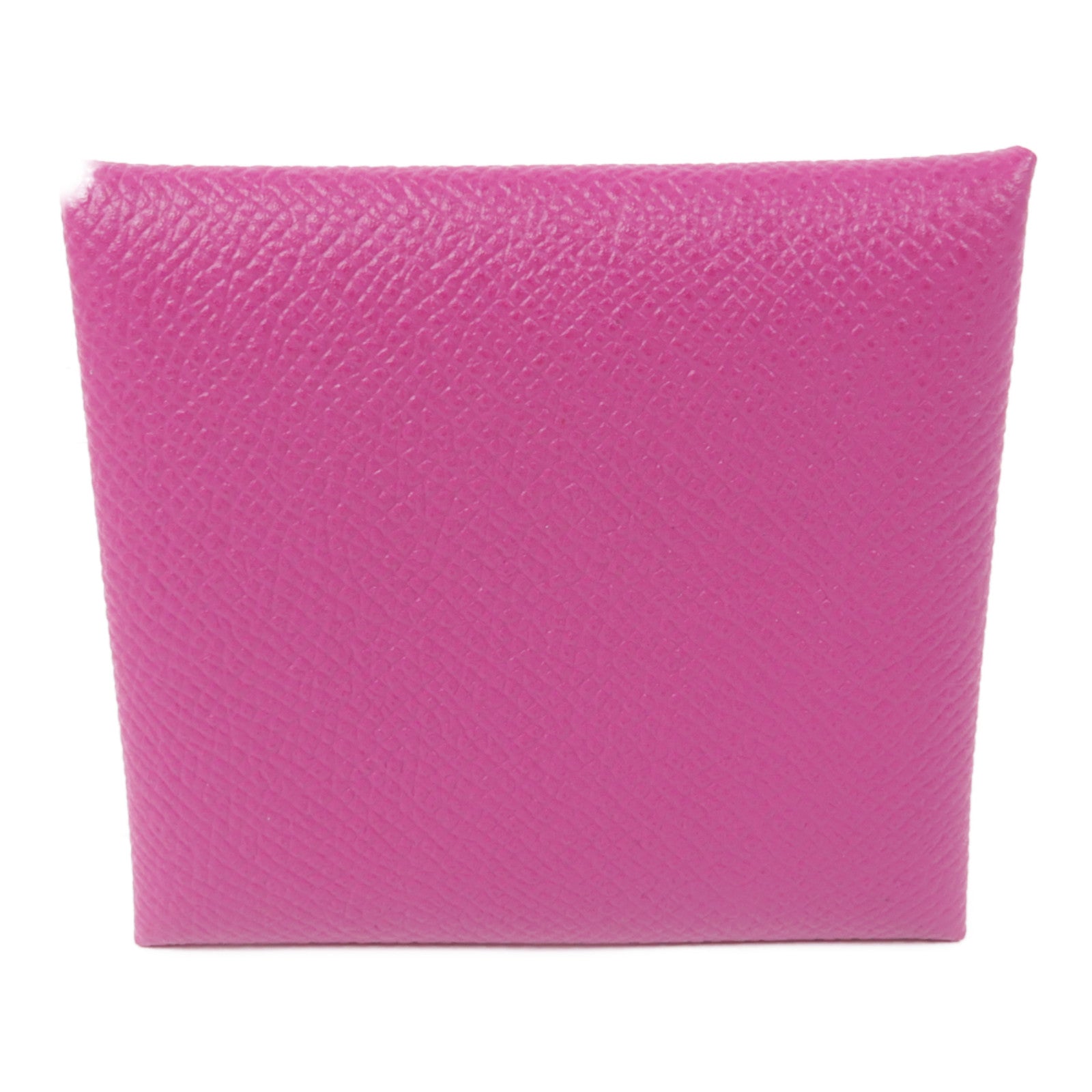 HERMES Epsom皮革Bastia銀扣零錢包Rose Purple