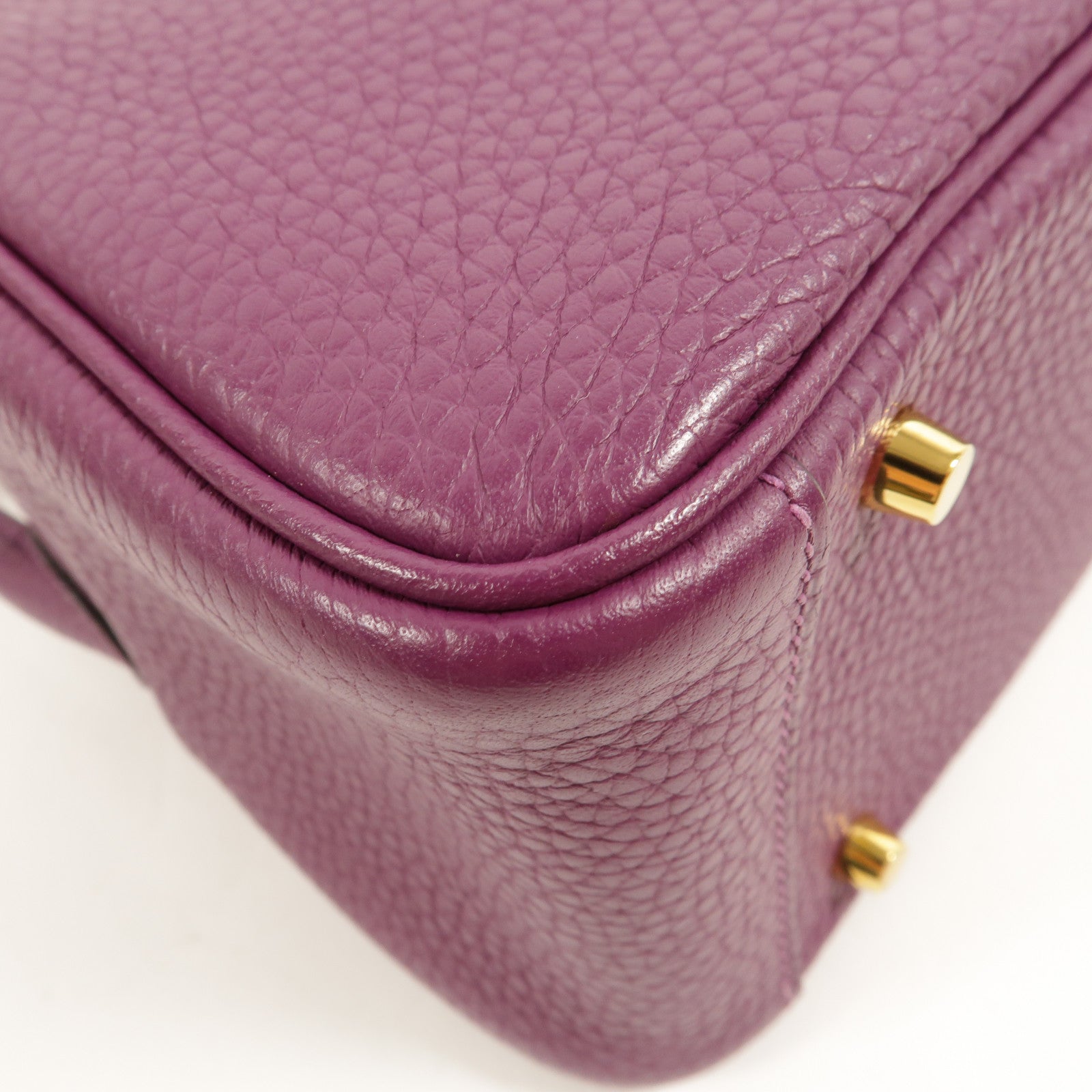 HERMES Clemence皮革Mini Lindy金扣手挽肩背兩用袋Anemone