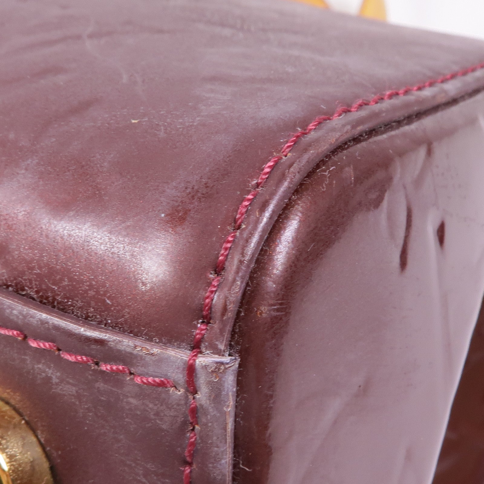 LOUIS VUITTON Vernis Brea MM金扣手挽肩背兩用袋Rouge Fauviste