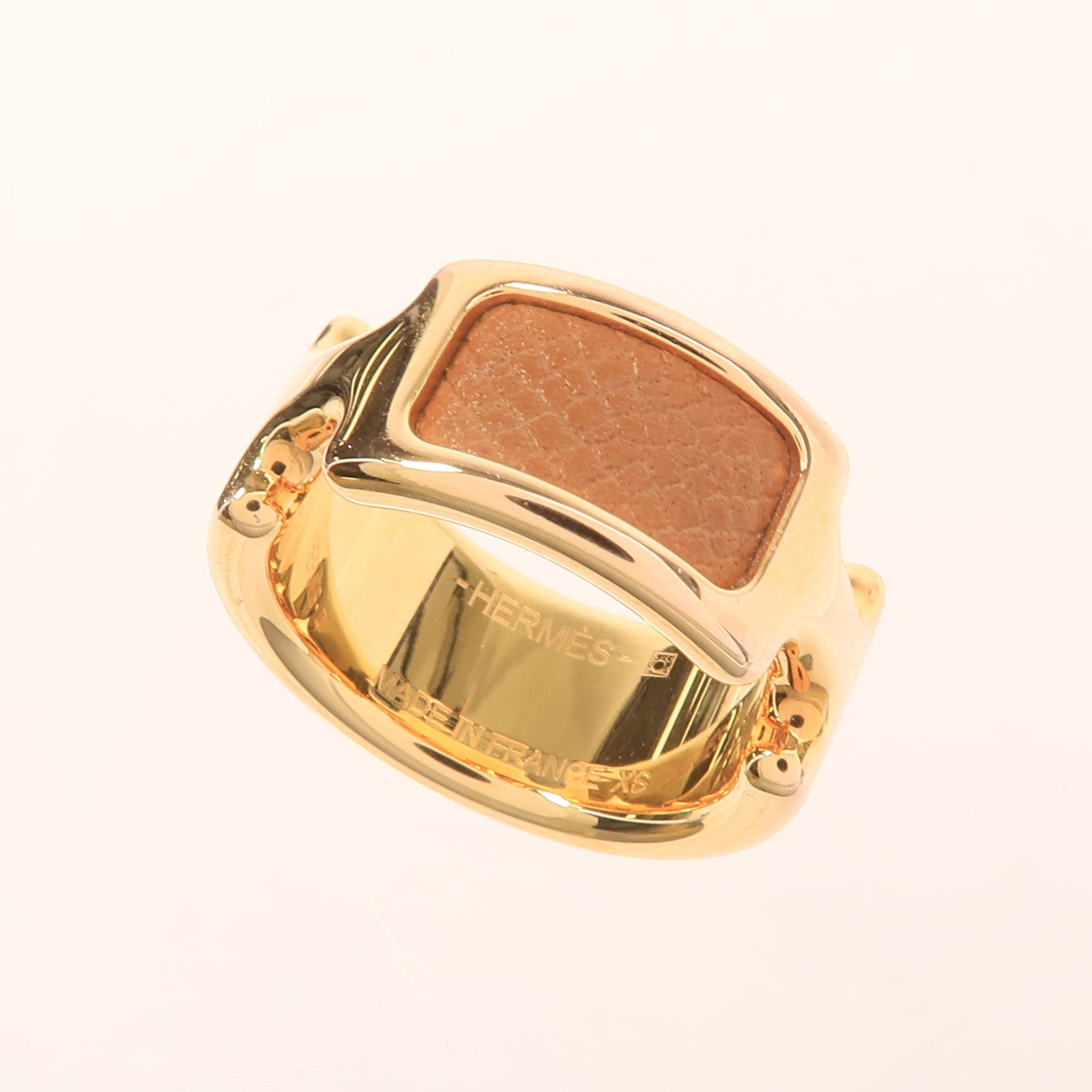 HERMES Swift皮革Olympe Ring戒指Hermes#XS/US#5 Gold