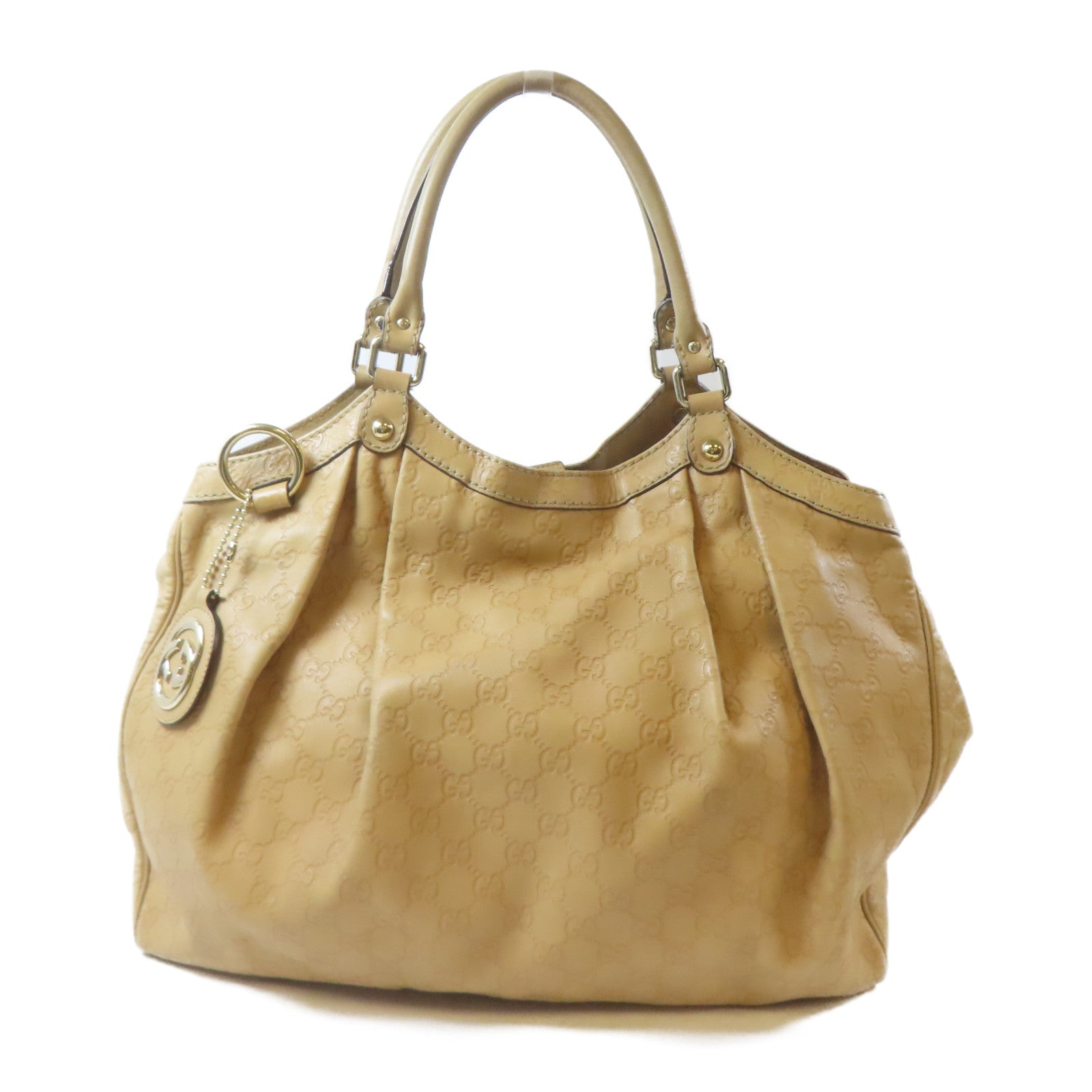 GUCCI 牛皮皮革Shoulder Bag金扣肩背袋啡色