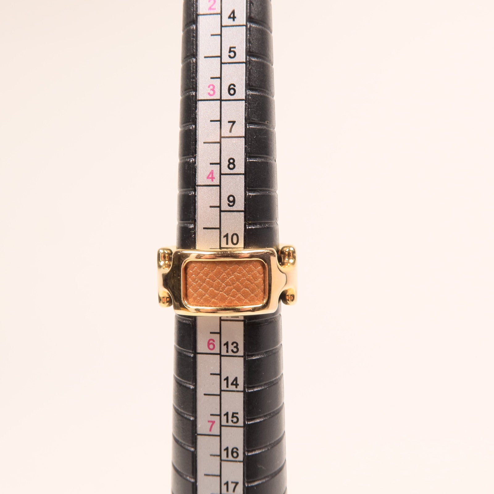 HERMES Swift皮革Olympe Ring戒指Hermes#XS/US#5 Gold