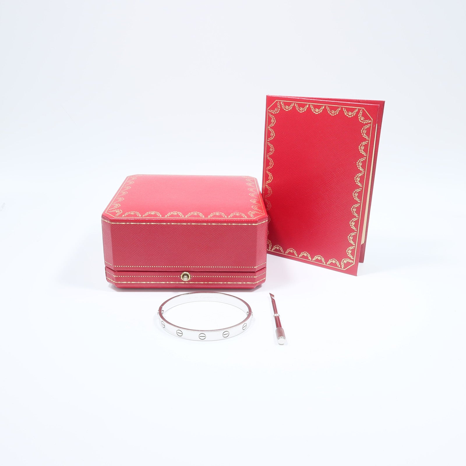 CARTIER 18K白金Love Blaceret手鐲