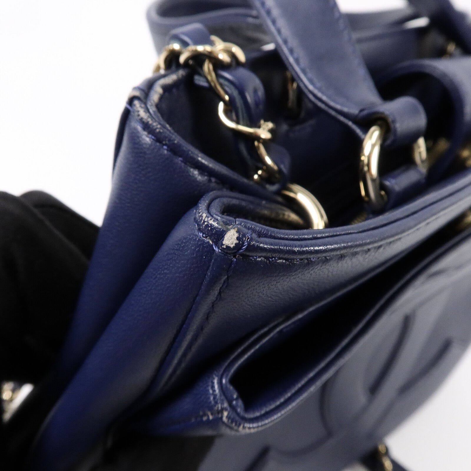 CHANEL 牛皮皮革2 Way Shoulder鏈帶手挽肩背兩用袋