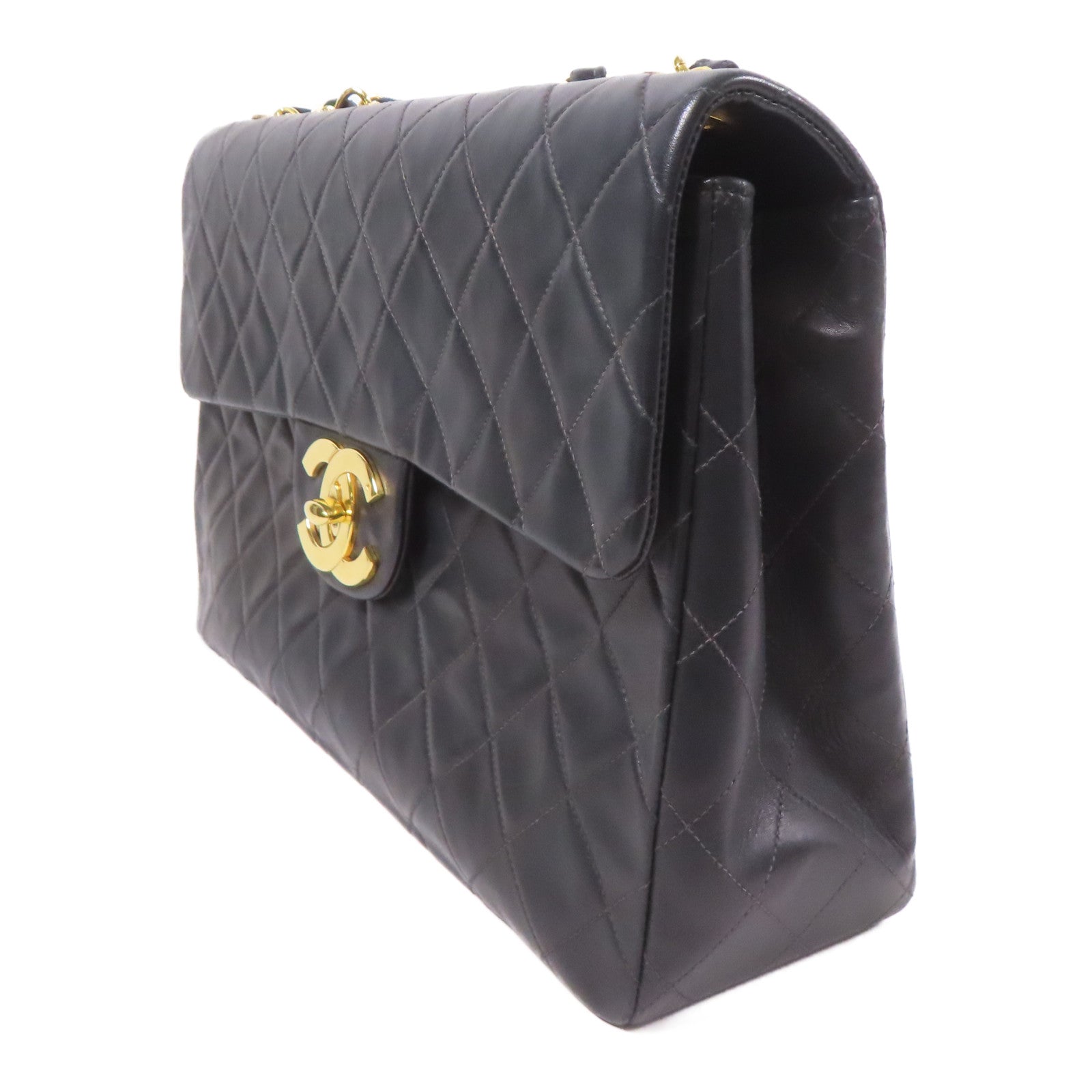 CHANEL 羊皮皮革Chain Shoulder金扣鏈帶肩背袋