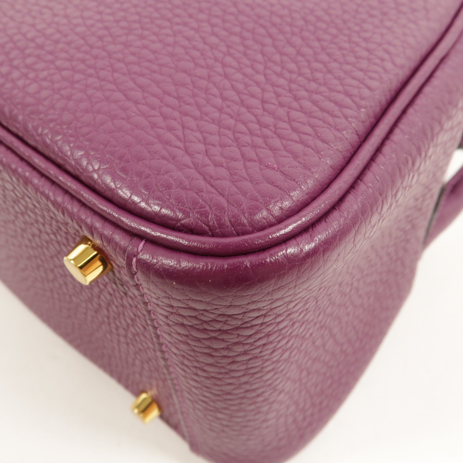 HERMES Clemence皮革Mini Lindy金扣手挽肩背兩用袋Anemone
