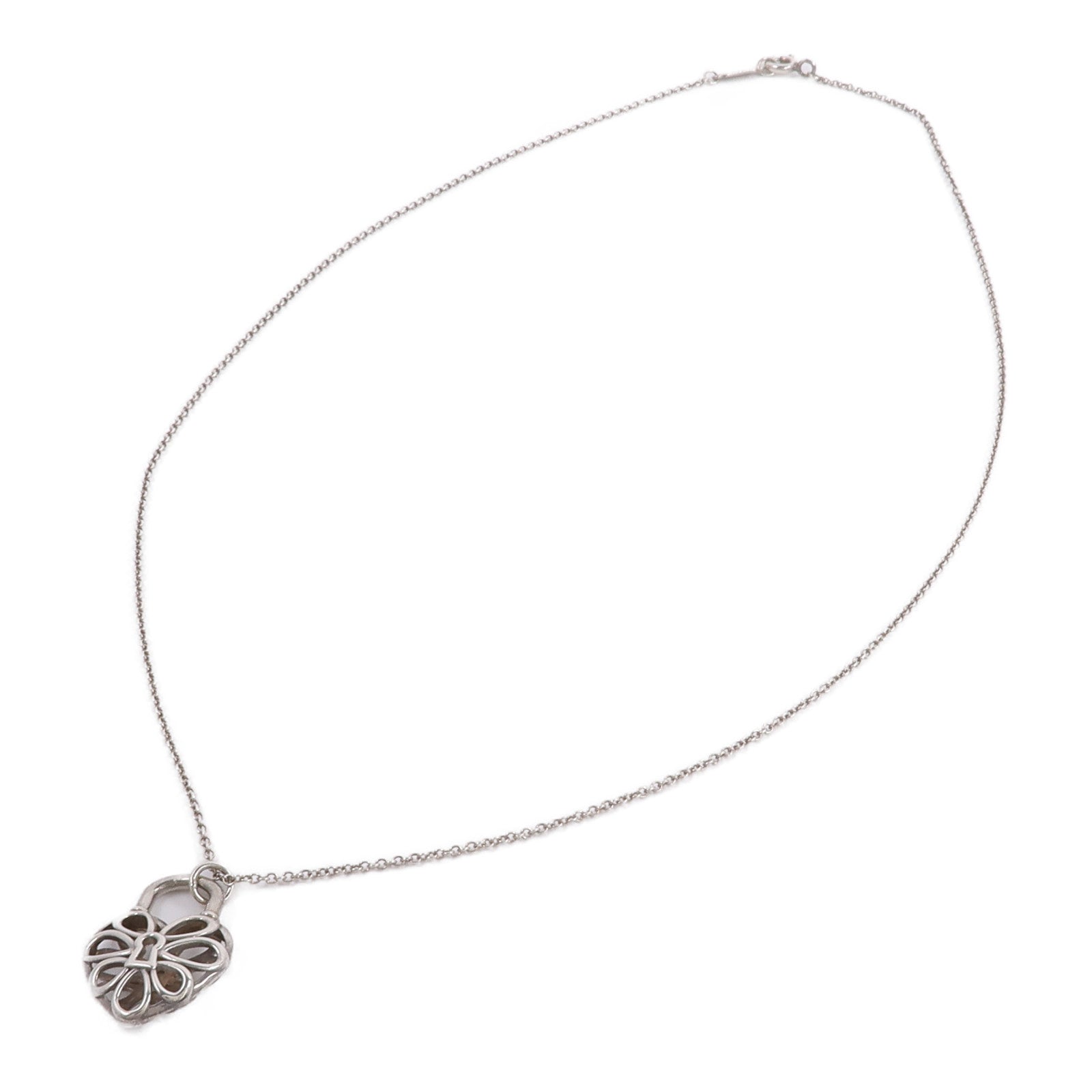 TIFFANY＆CO 925純銀Tiffany Heart Lock Pendant項鍊