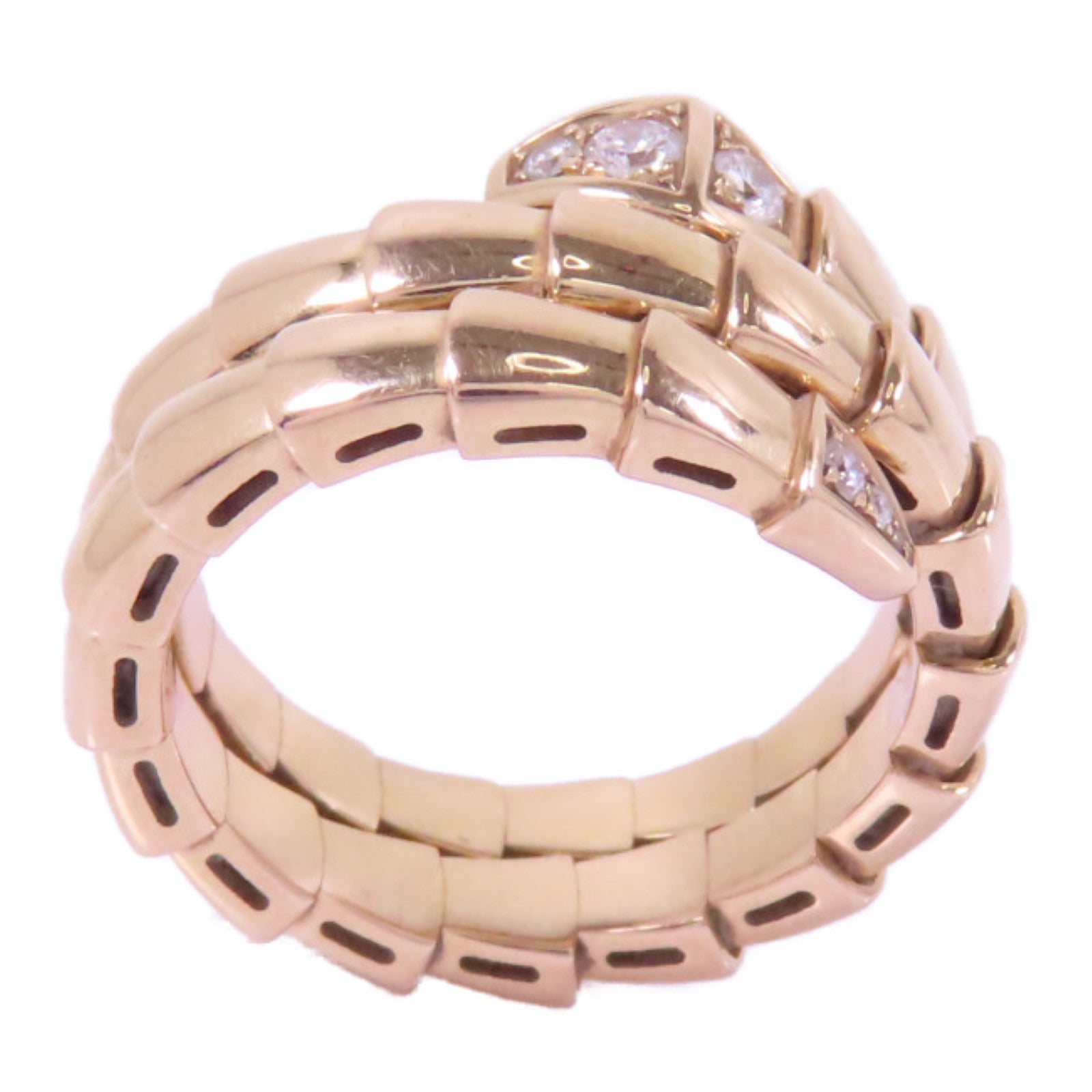 BVLGARI 18K玫瑰金Serperti Viper Diamond Ring鑽石戒指US#5.5