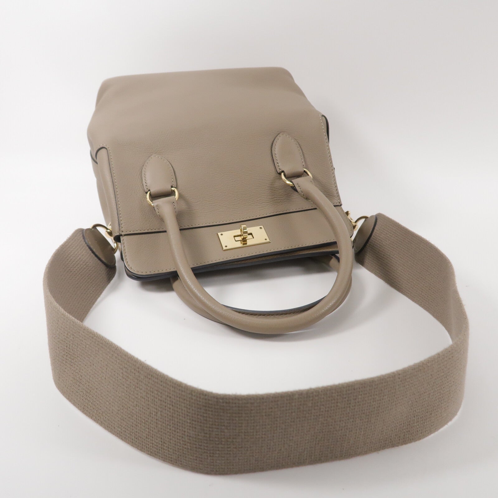 HERMES Evercolor皮革Tool Box 20手挽肩背兩用袋Gris Asphalte