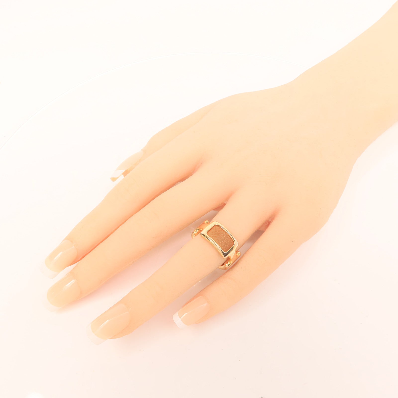 HERMES Swift皮革Olympe Ring戒指Hermes#XS/US#5 Gold