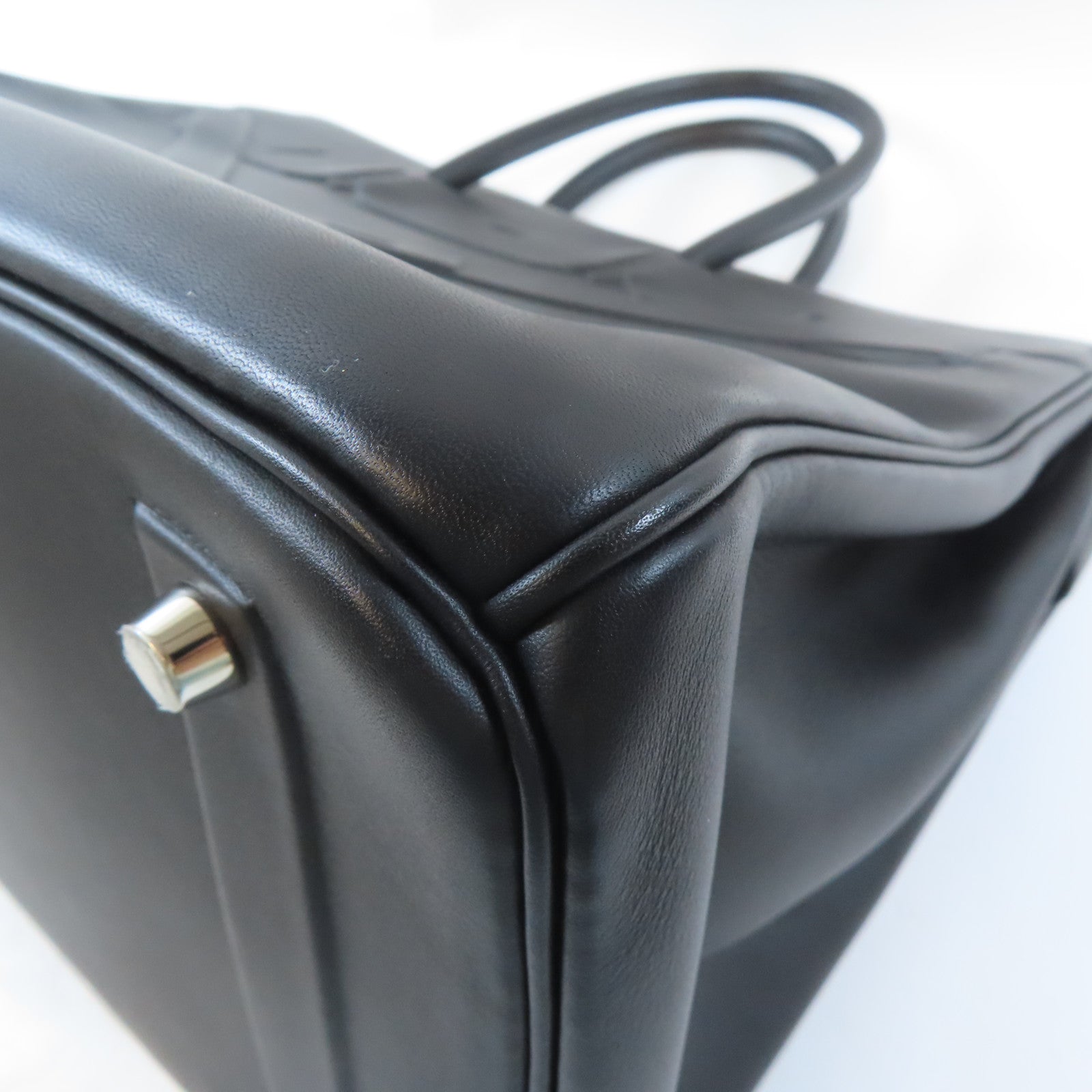 HERMES 【激減優惠】Swift皮革Birkin 35銀扣手挽袋黑色