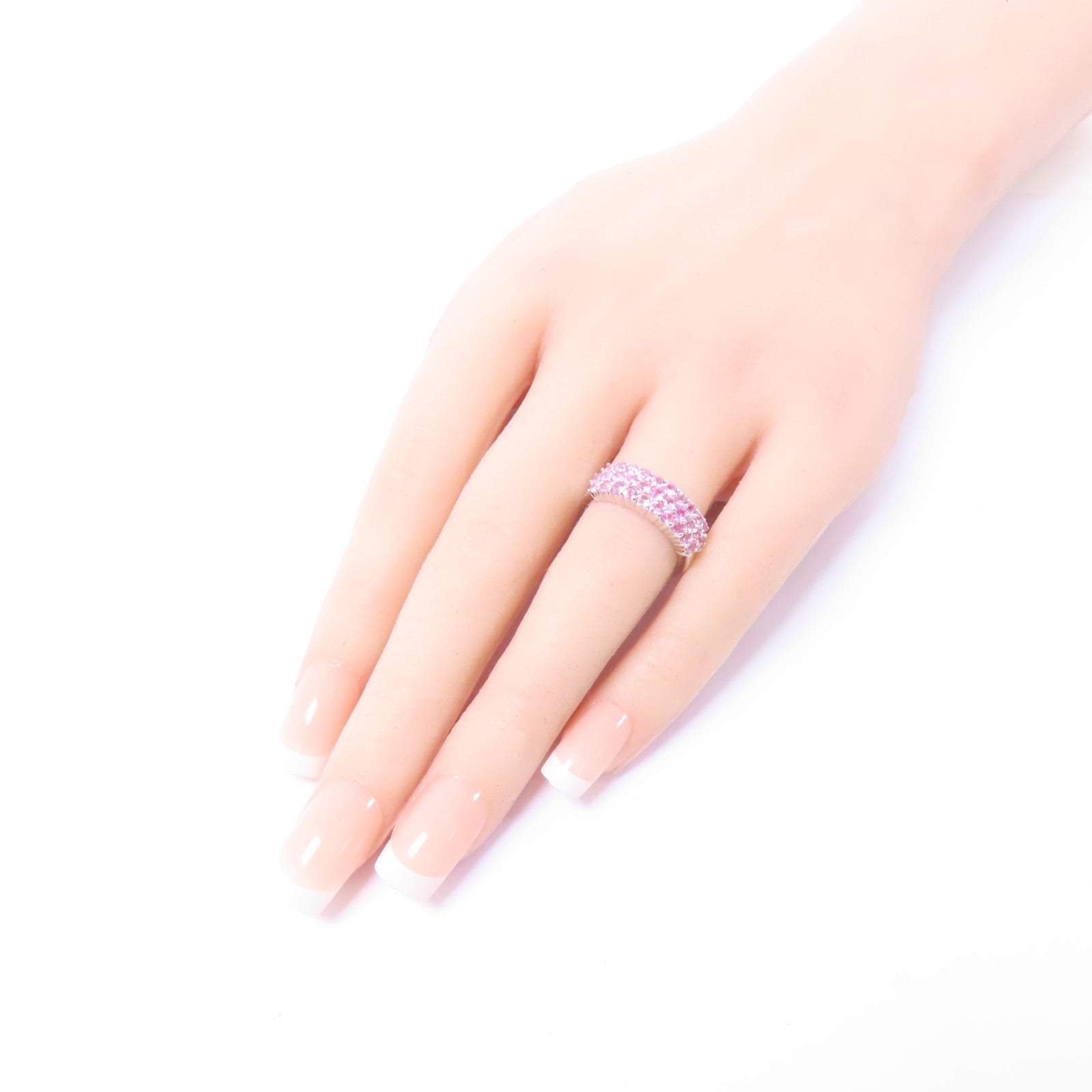 JEWELRY 【激減優惠】18K白金Pink Sapphire Ring粉紅藍寶石戒指US#6