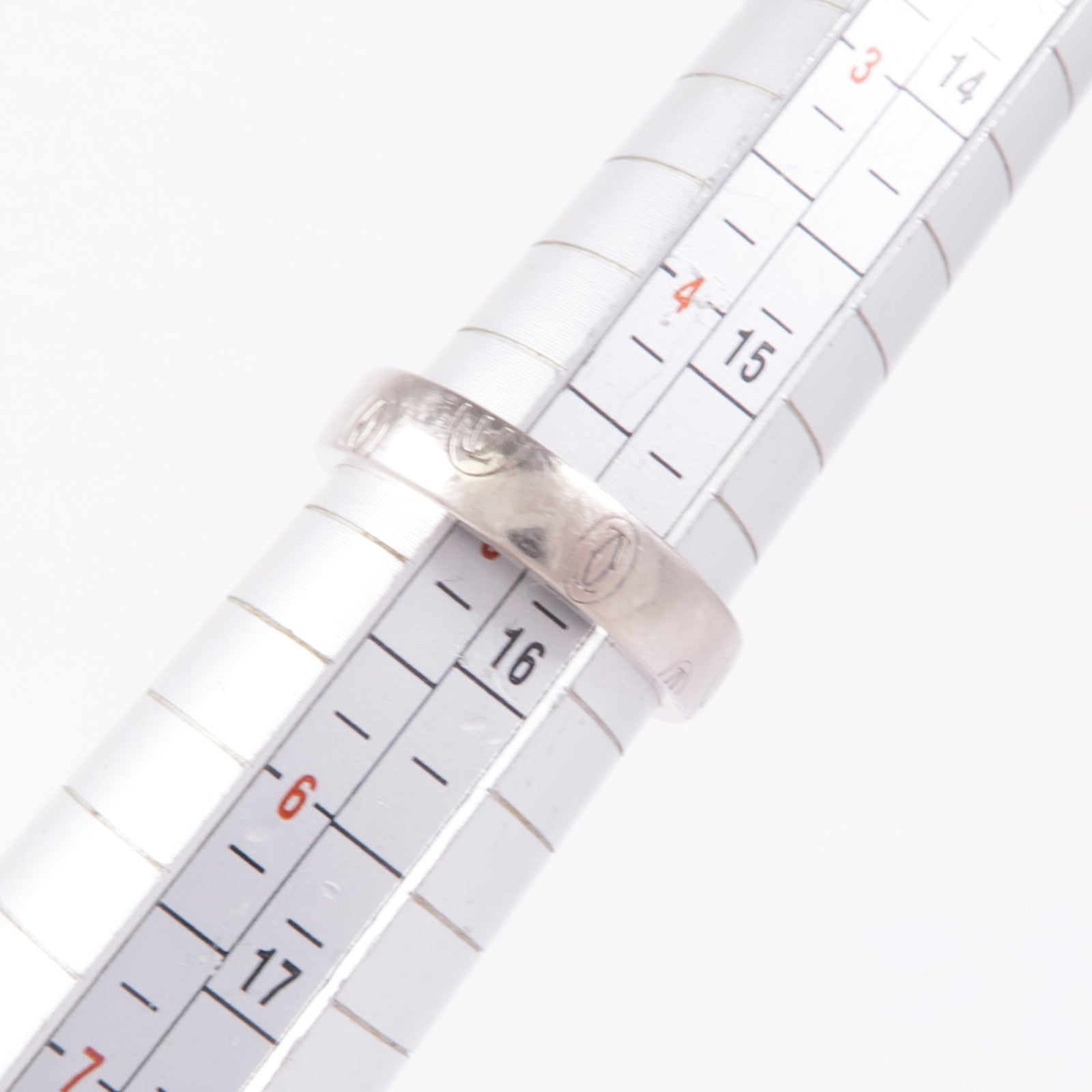 CARTIER 18K白金Logo de Cartier戒指Cartier#49/US#4.75