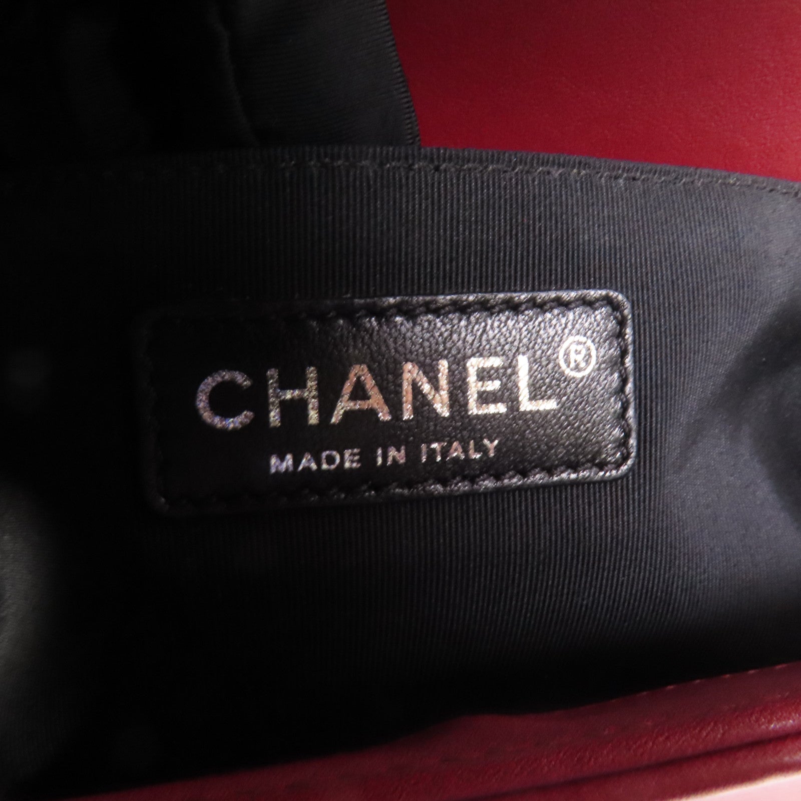 CHANEL 羊皮皮革Boy 25銀扣鏈帶肩背袋