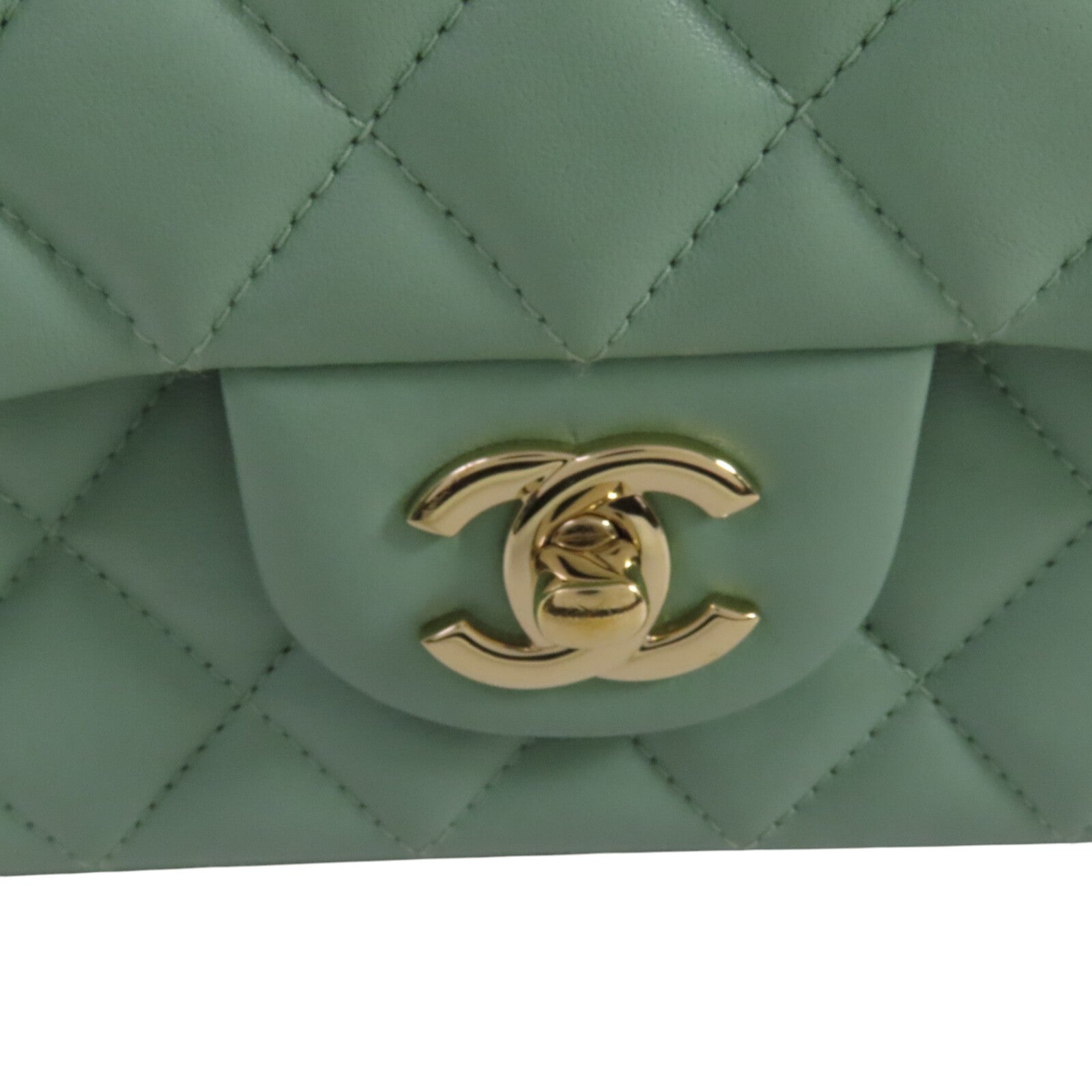 CHANEL 羊皮皮革Mini Classic 20金扣鏈帶肩背袋