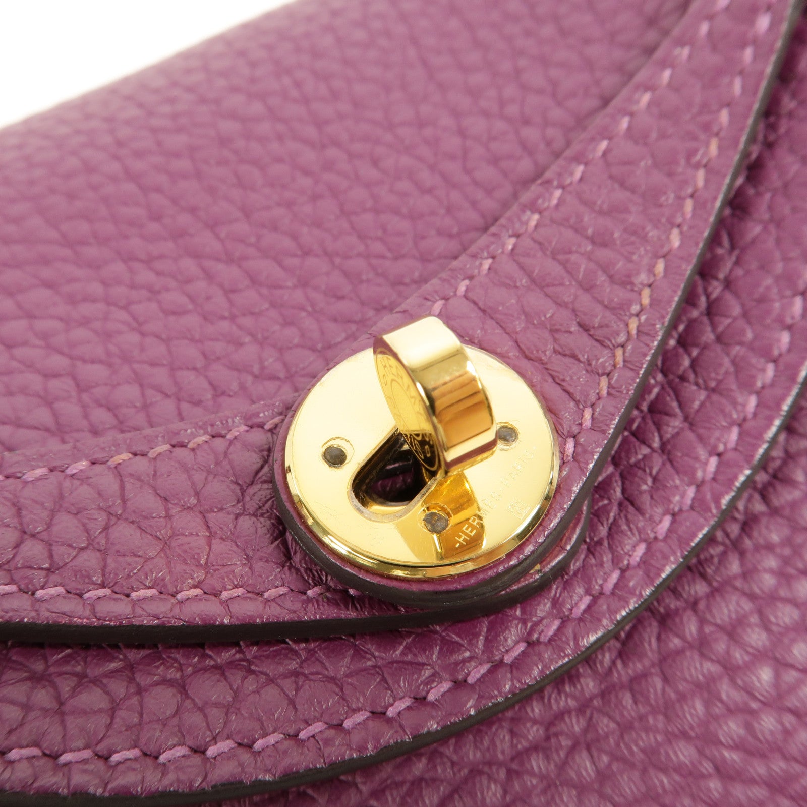 HERMES Clemence皮革Mini Lindy金扣手挽肩背兩用袋Anemone