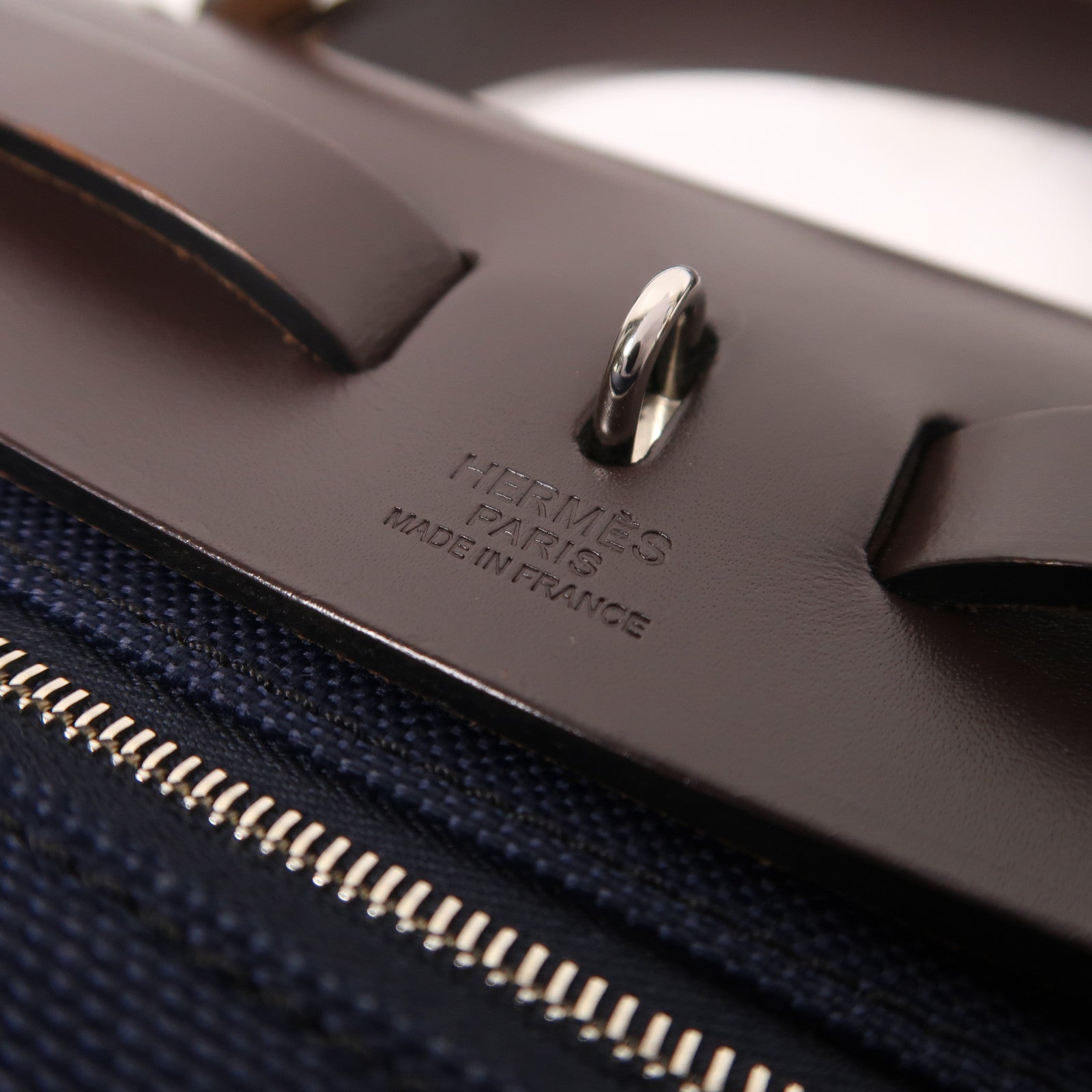 HERMES 帆布Herbag PM銀扣手挽肩背兩用袋