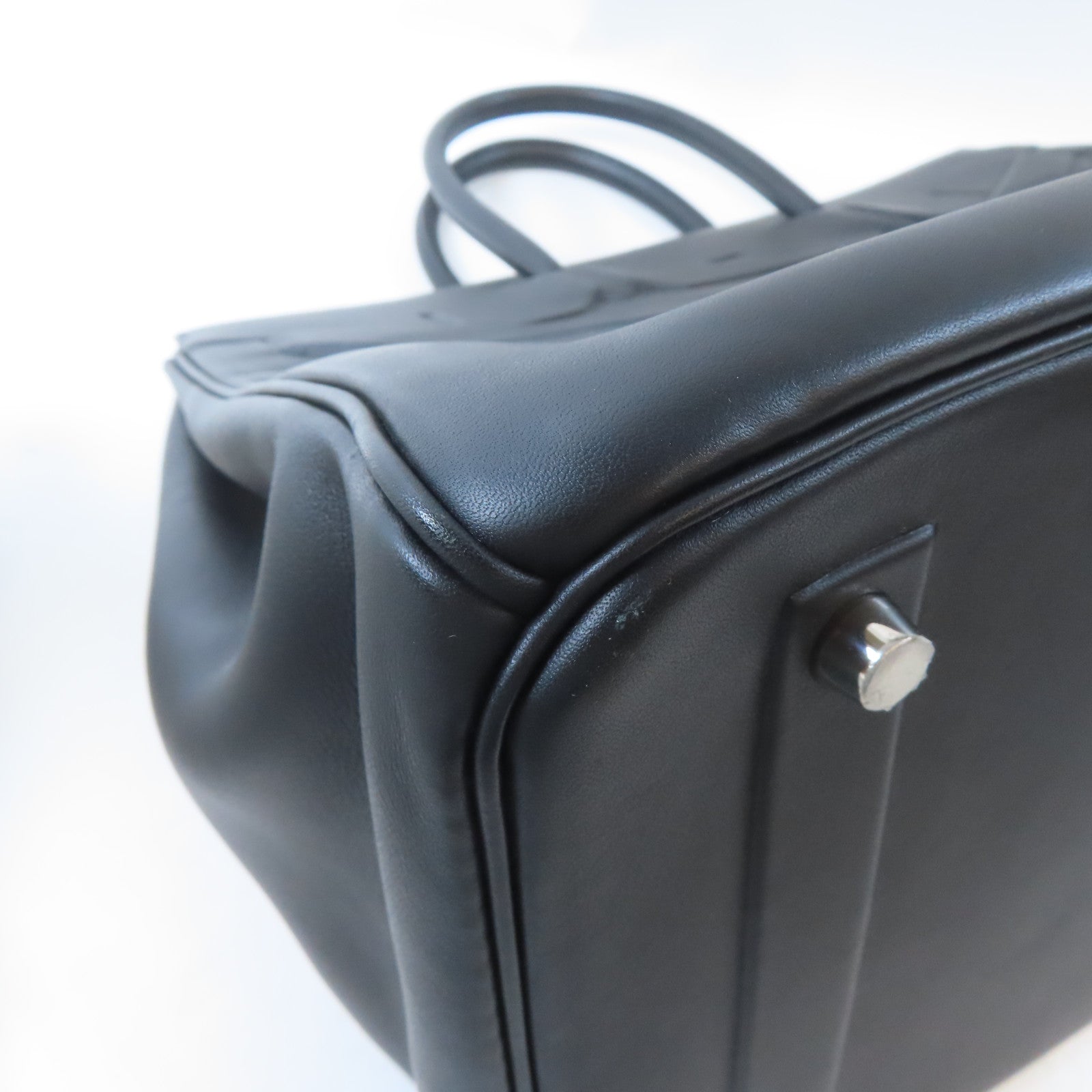 HERMES 【激減優惠】Swift皮革Birkin 35銀扣手挽袋黑色