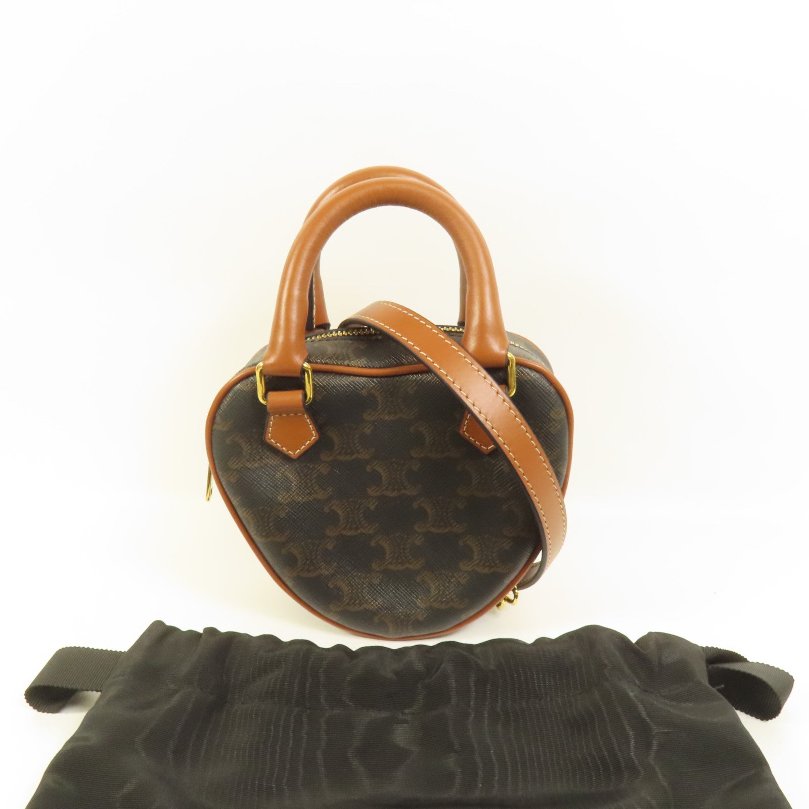 CELINE 塗層帆布Triomphe Heart肩背袋
