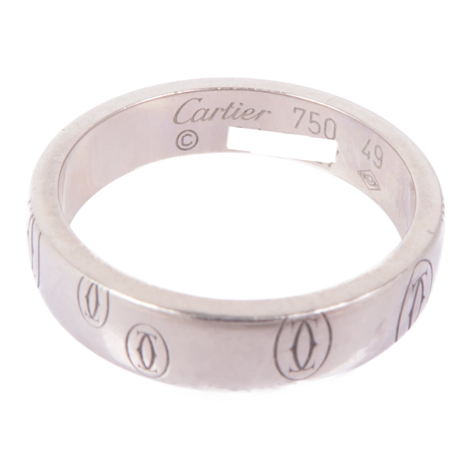 CARTIER 【激減優惠】18K白金Logo de Cartier戒指Cartier#49/US#4.75