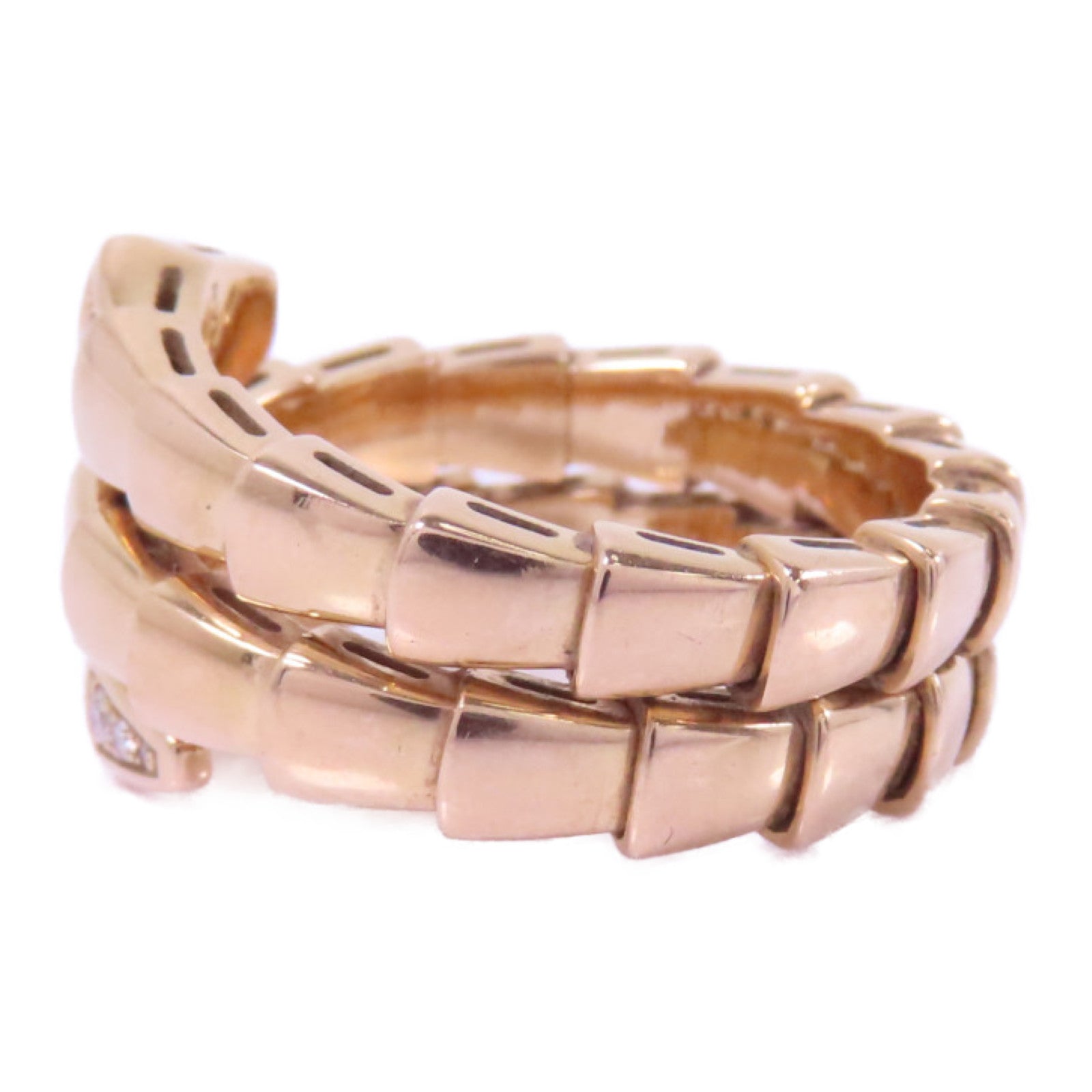 BVLGARI 18K玫瑰金Serperti Viper Diamond Ring鑽石戒指US#5.5