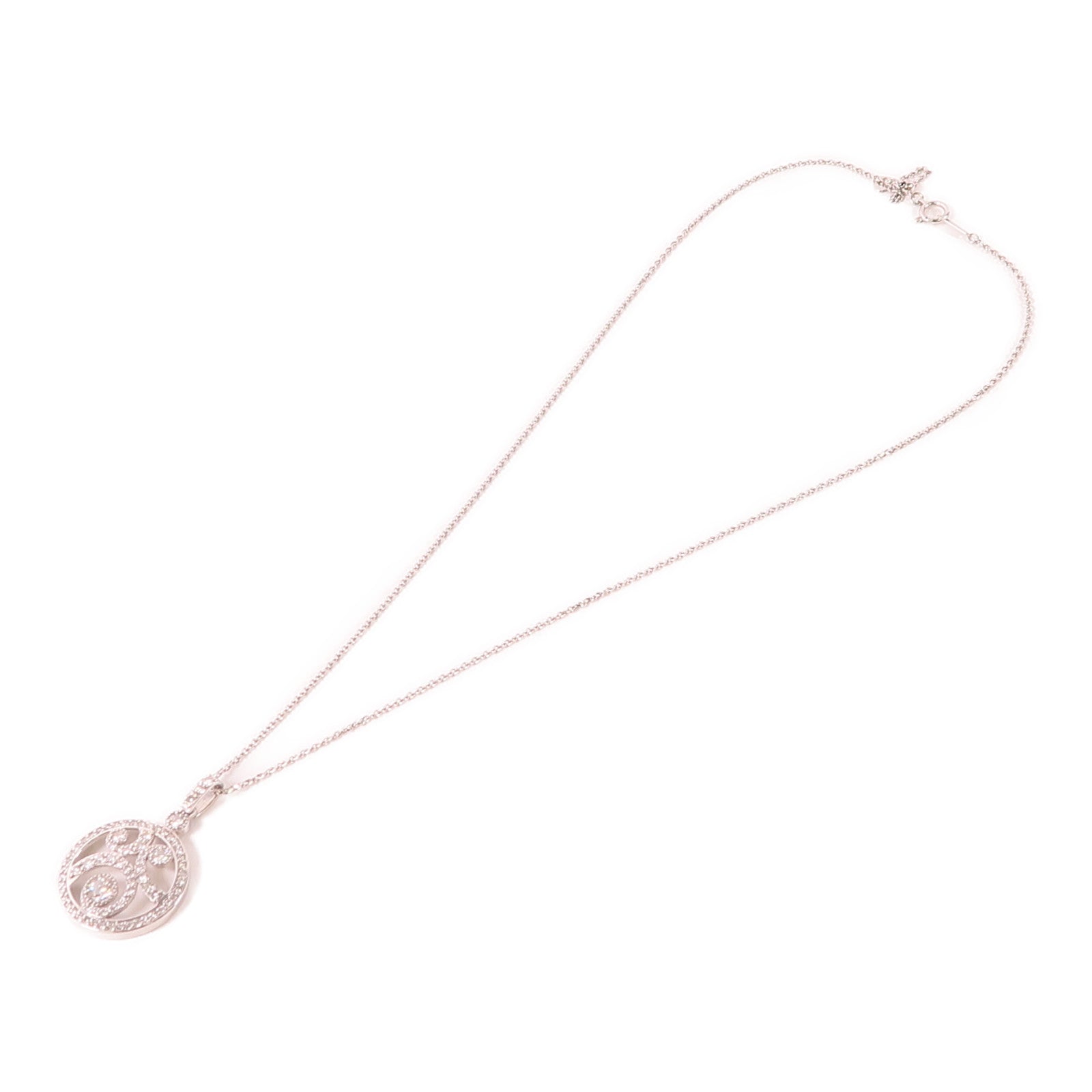 Jewelry 1.04ct Diamond Necklace 6.8g 18K White Gold