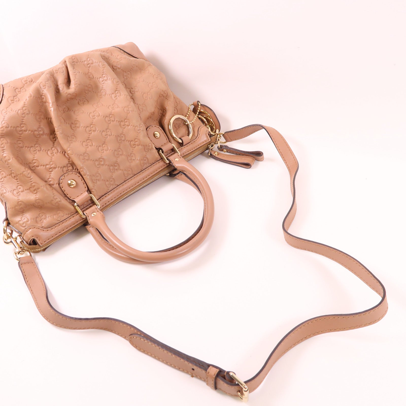 GUCCI CC GHW Sukey 2 Way Shoulder Bag 247902 Calfskin Leather Pink