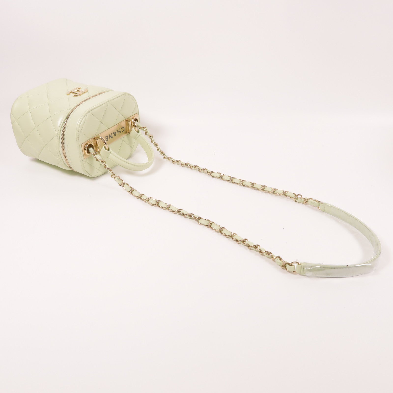 CHANEL 牛皮皮革Trendy CC Vanity Case金扣手挽肩背兩用袋