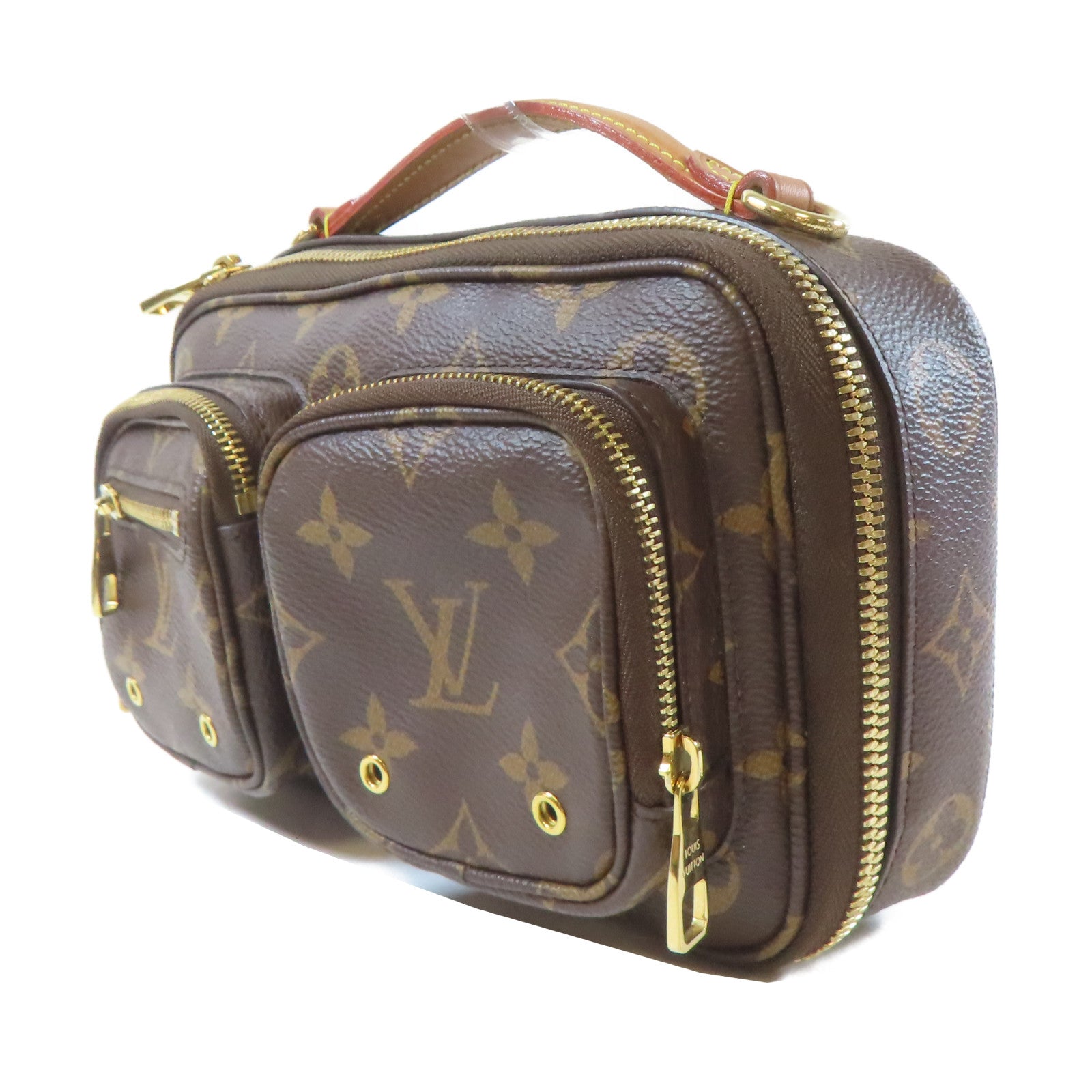 LOUIS VUITTON 【激減優惠】Monogram Utility 2 Way Shoulder Bag金扣手挽肩背兩用袋啡色