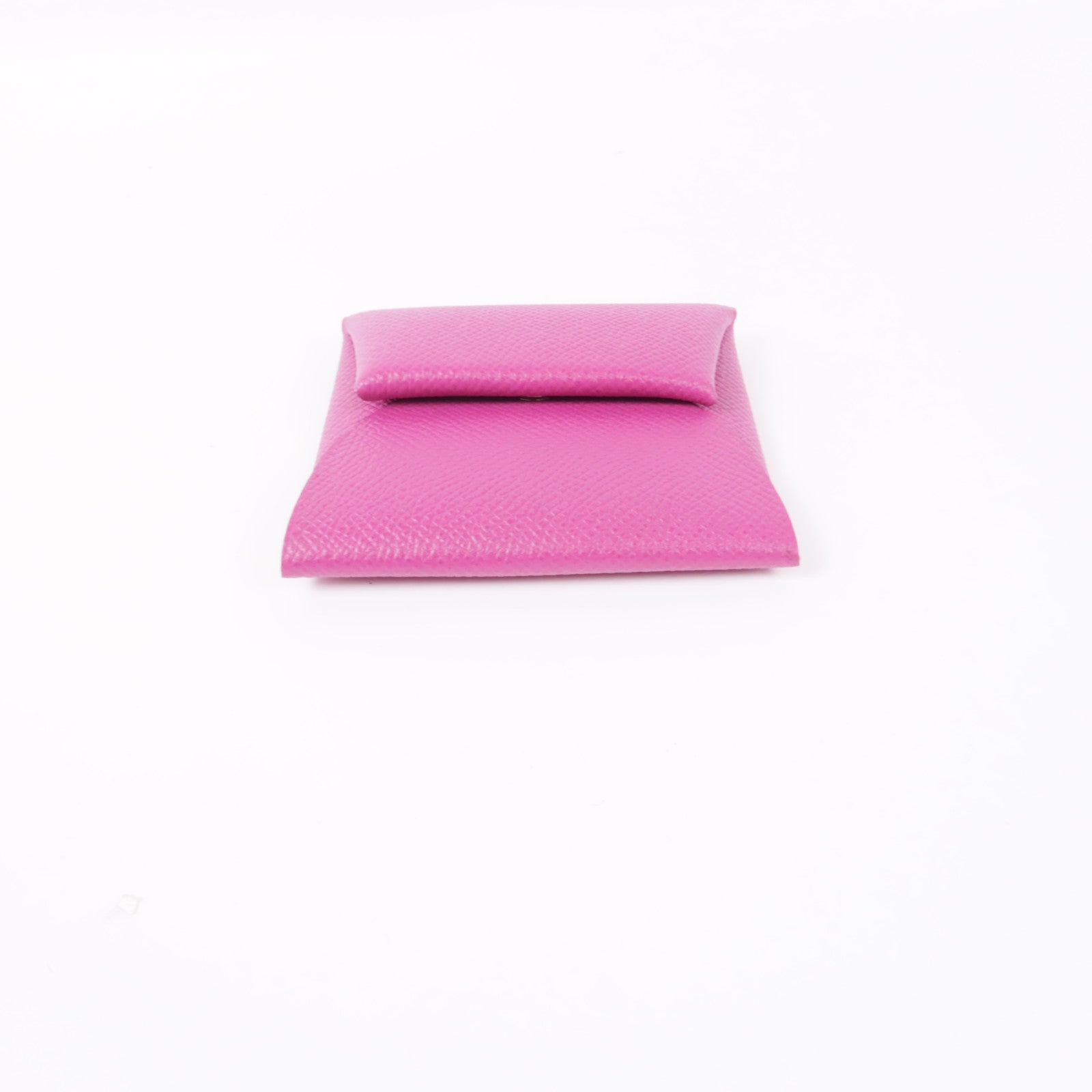 HERMES 【激減優惠】Epsom皮革Bastia銀扣零錢包Rose Purple
