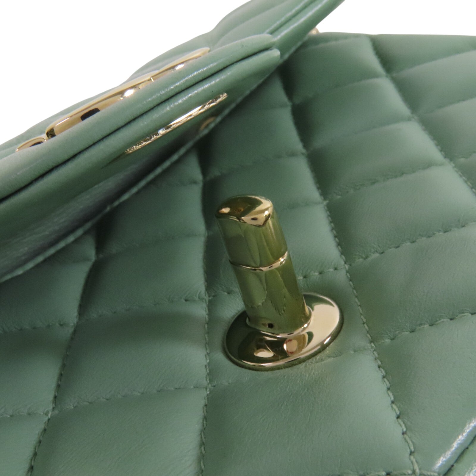 CHANEL 羊皮皮革Mini Classic 20金扣鏈帶肩背袋