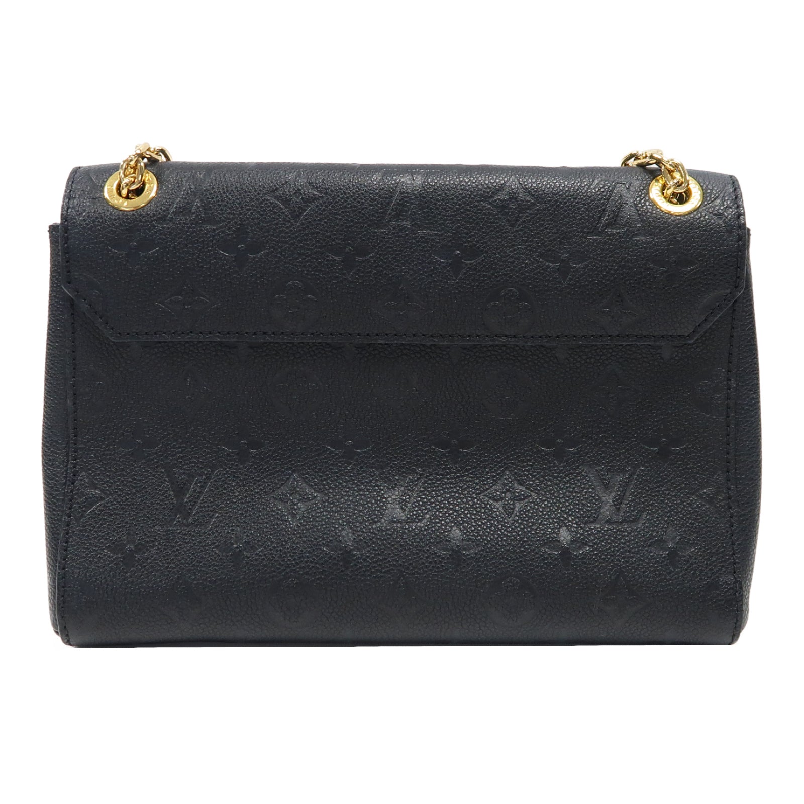LOUIS VUITTON Monogram Empreinte Vavin PM金扣鏈帶肩背袋黑色