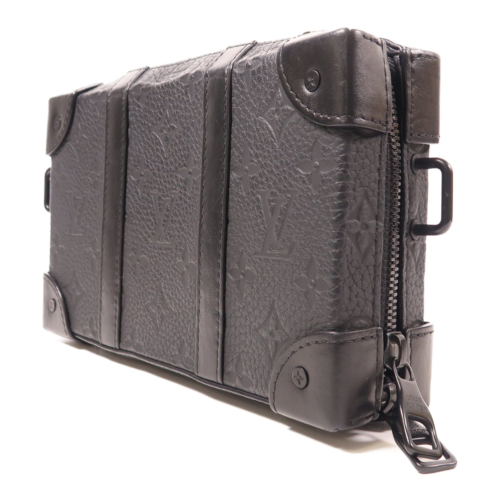 LOUIS VUITTON LV Soft Trunk Shoulder Bag M80224 Monogram Taurillon Black