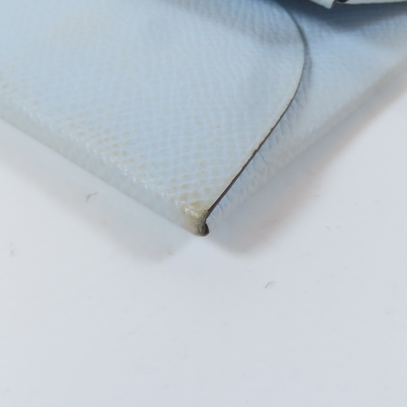 HERMES Epsom皮革Bastia銀扣零錢包Bleu Pale/聖杯藍