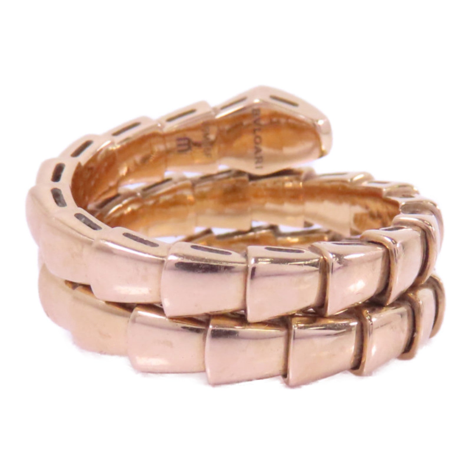 BVLGARI 18K玫瑰金Serperti Viper Diamond Ring鑽石戒指US#5.5