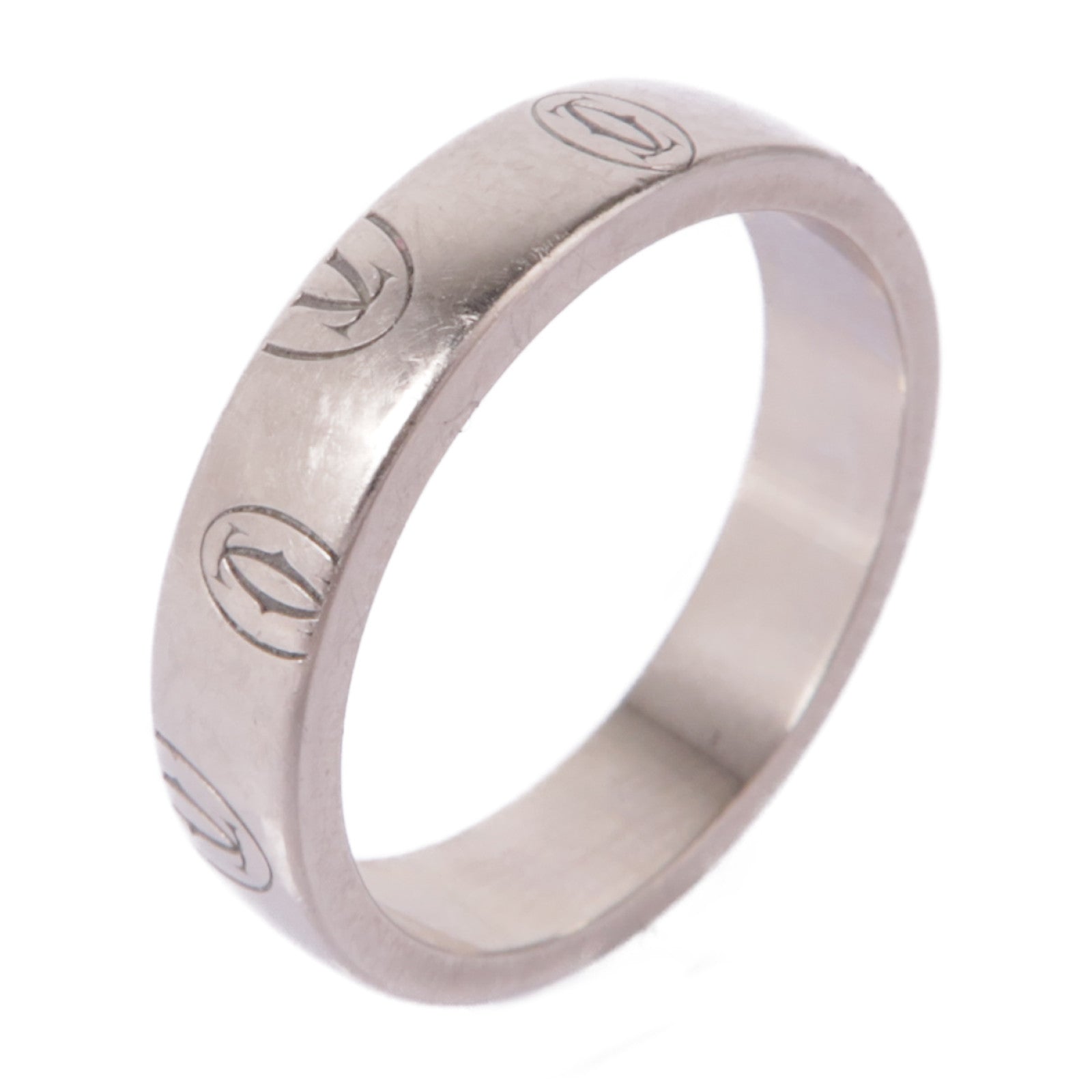 CARTIER 18K白金Logo de Cartier戒指Cartier#49/US#4.75