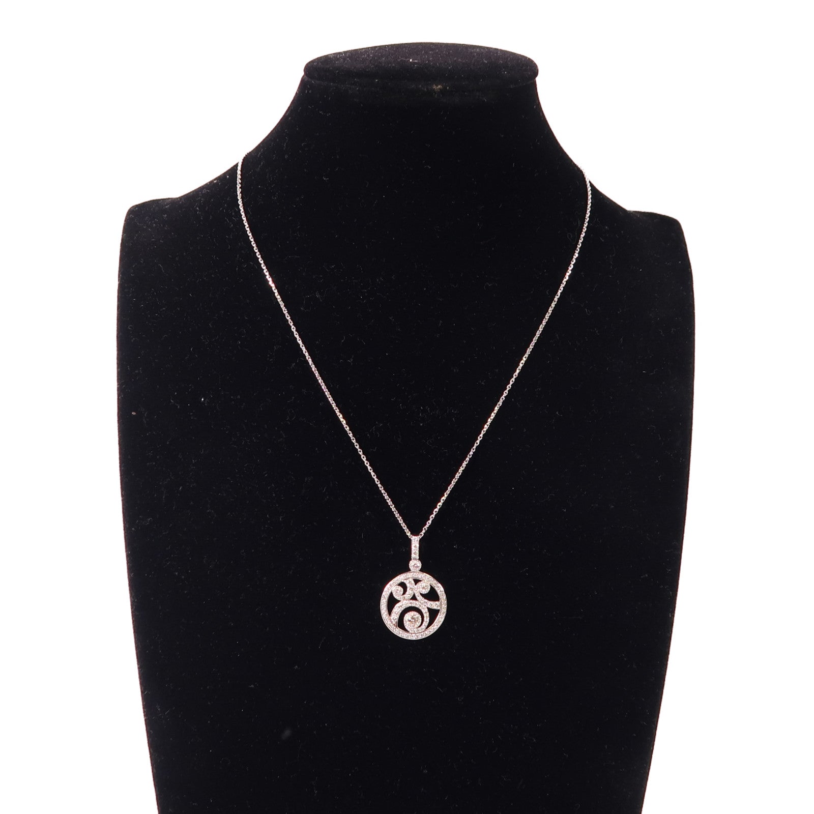 Jewelry 1.04ct Diamond Necklace 6.8g 18K White Gold