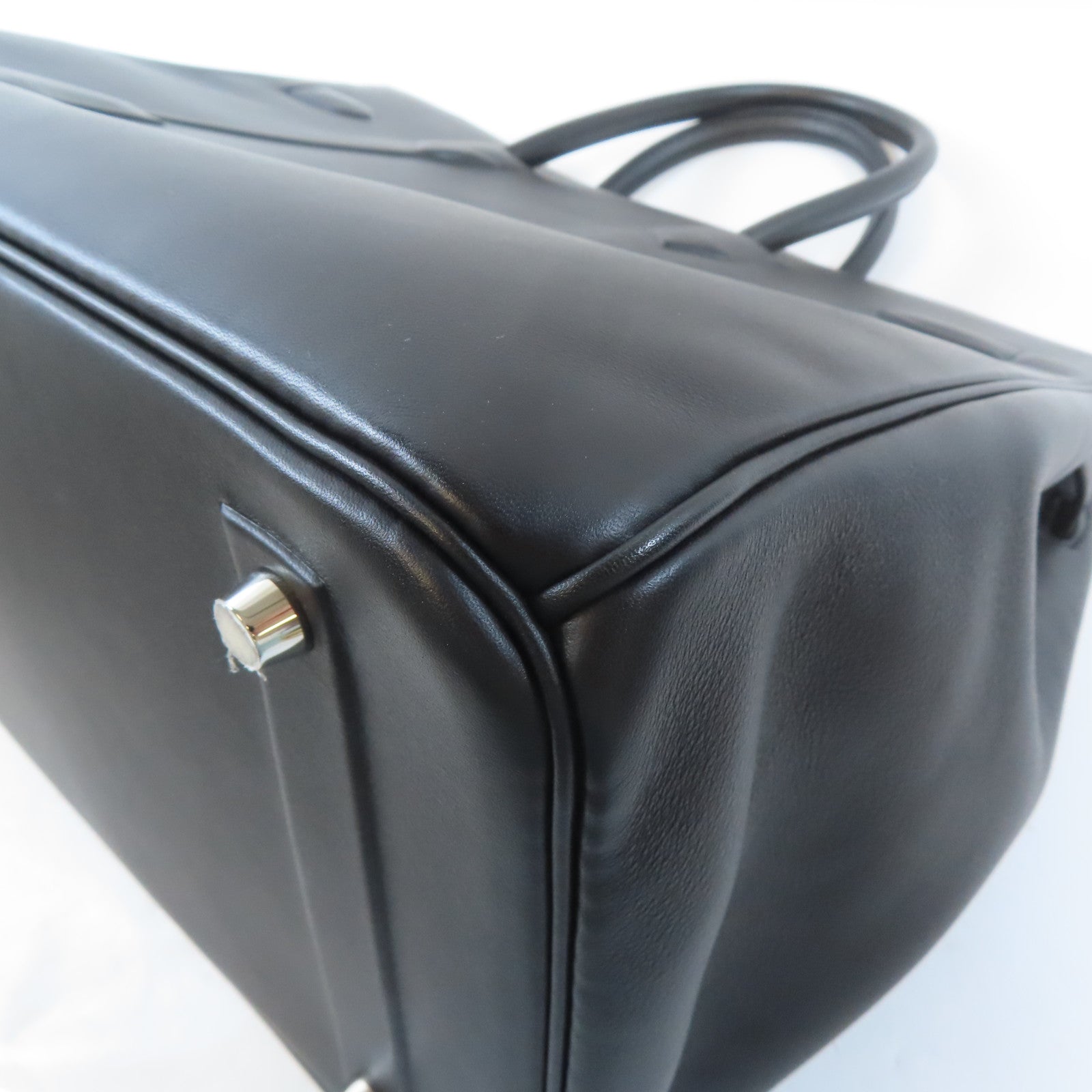 HERMES 【激減優惠】Swift皮革Birkin 35銀扣手挽袋黑色