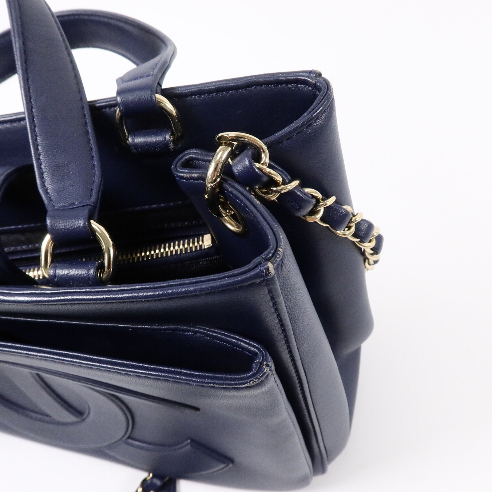 CHANEL 牛皮皮革2 Way Shoulder鏈帶手挽肩背兩用袋