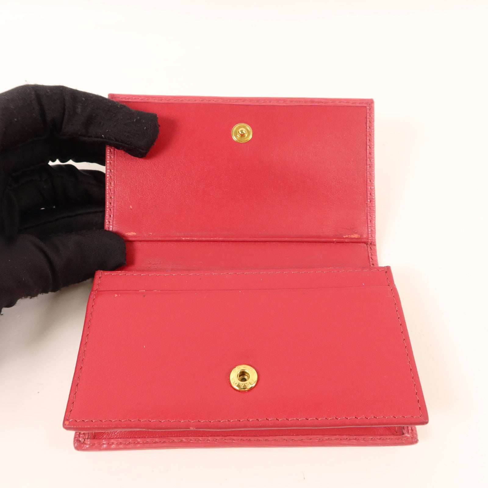 PRADA 牛皮皮革Card Case金扣卡片套