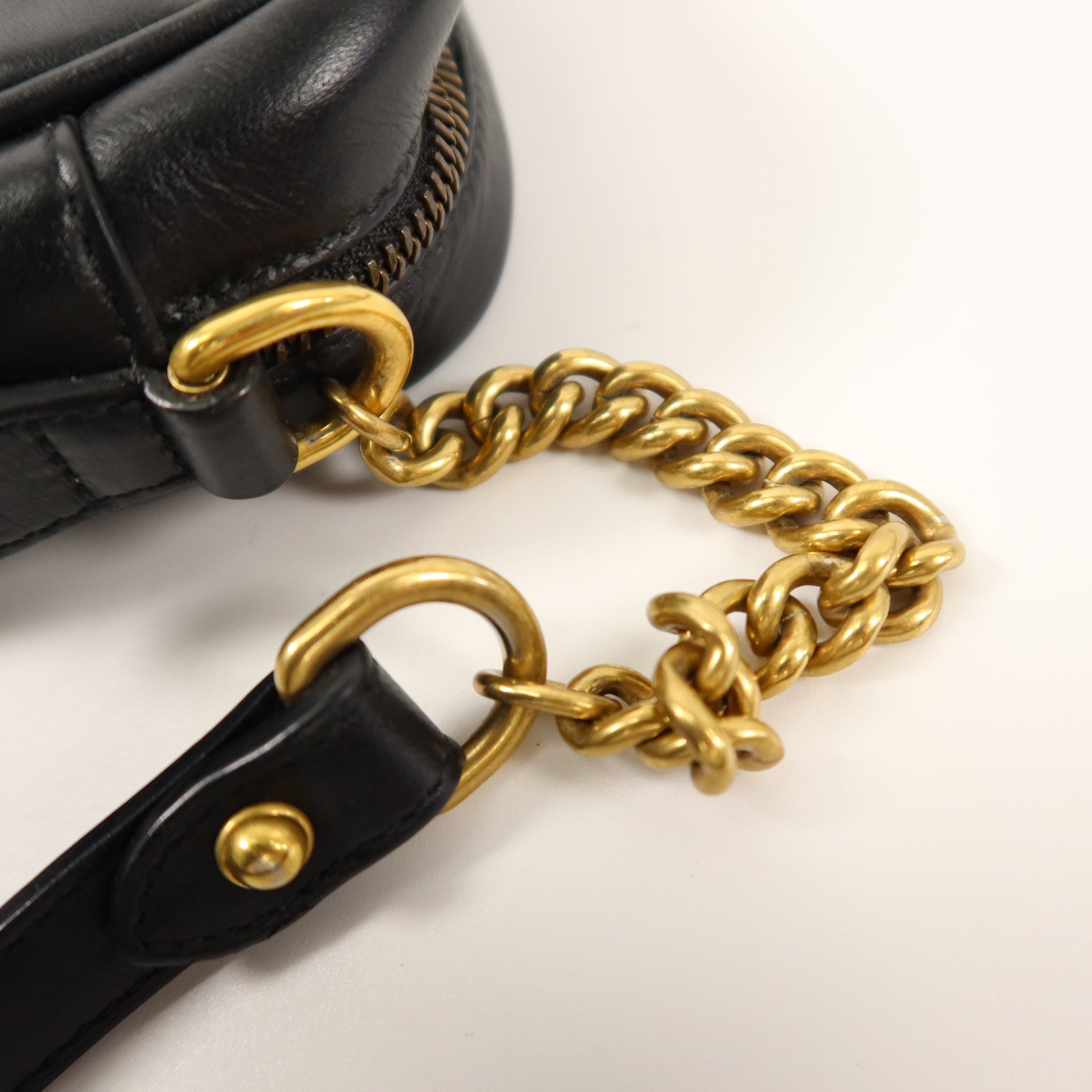 GUCCI 牛皮皮革GG Marmont Mini鏈帶肩背袋
