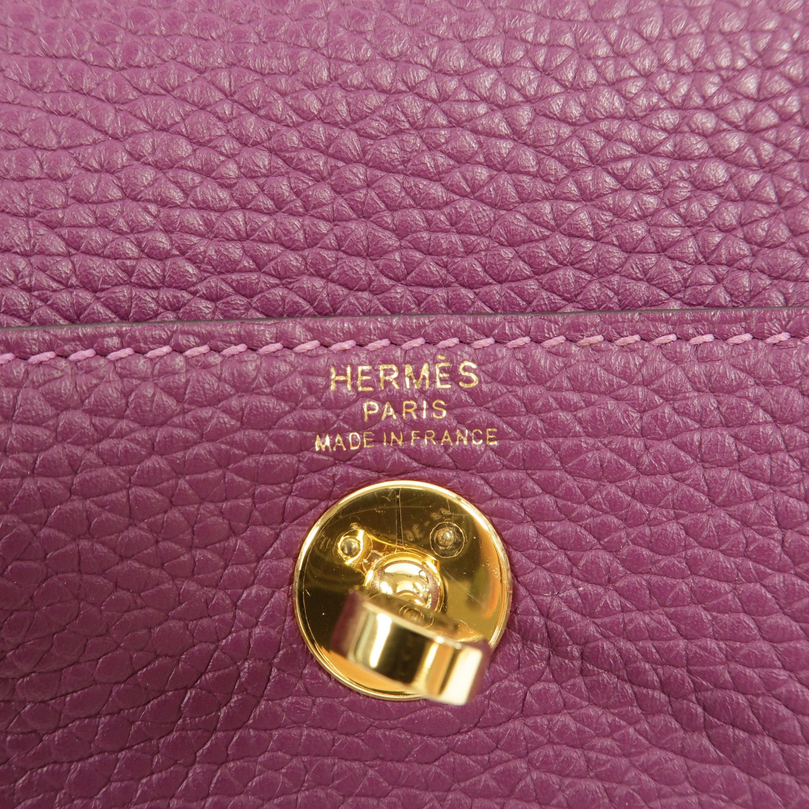 HERMES Clemence皮革Mini Lindy金扣手挽肩背兩用袋Anemone