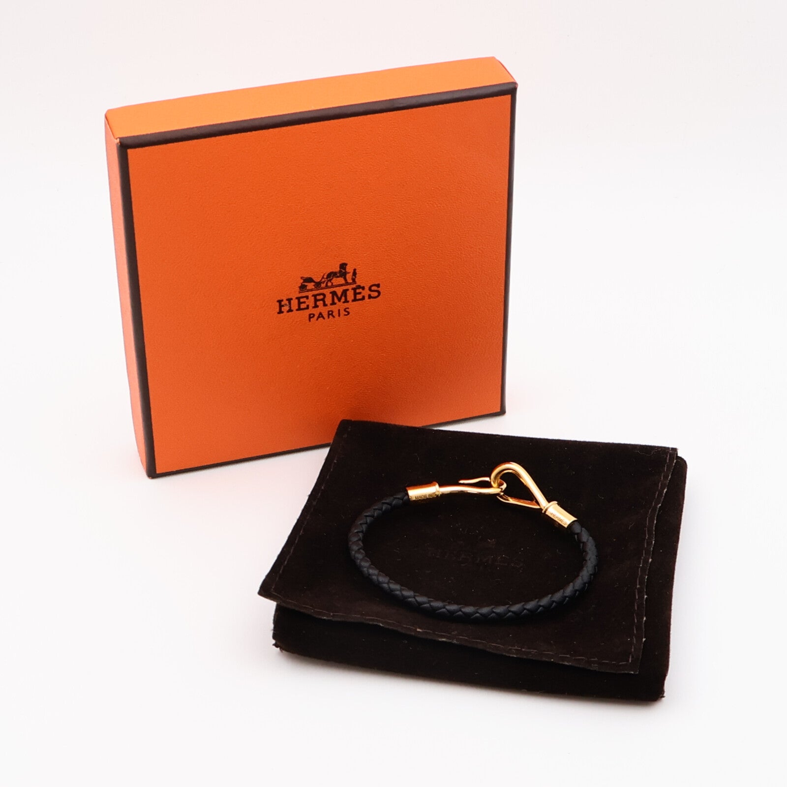 HERMES Swift皮革Jumbo H Bracelet金扣手帶