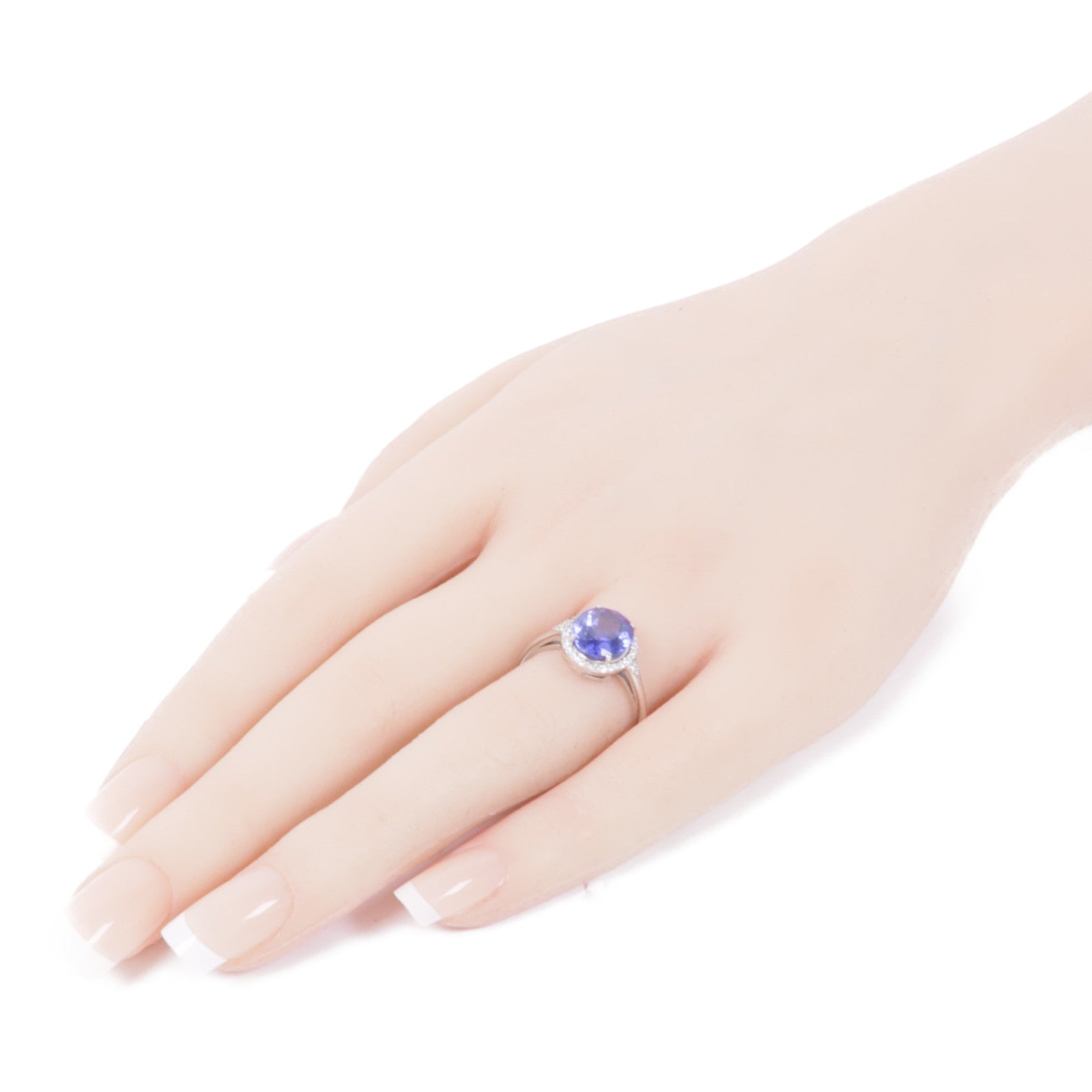 JEWELRY【激減優惠】 PT鉑金Tanzanite Diamond Ring坦桑石/鑽石戒指US#7.25
