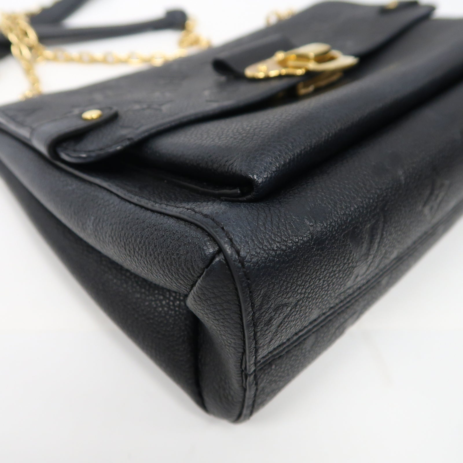 LOUIS VUITTON Monogram Empreinte Vavin PM金扣鏈帶肩背袋黑色