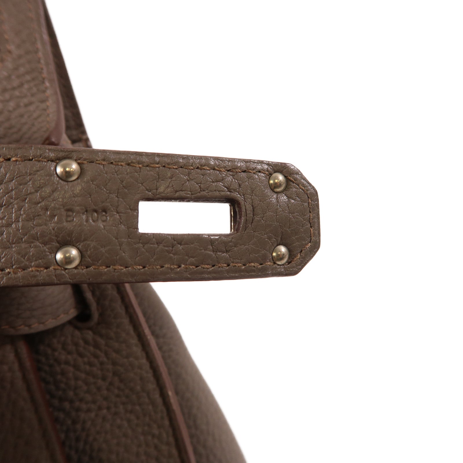 HERMES Clemence皮革Jypsiere 34銀扣肩背袋