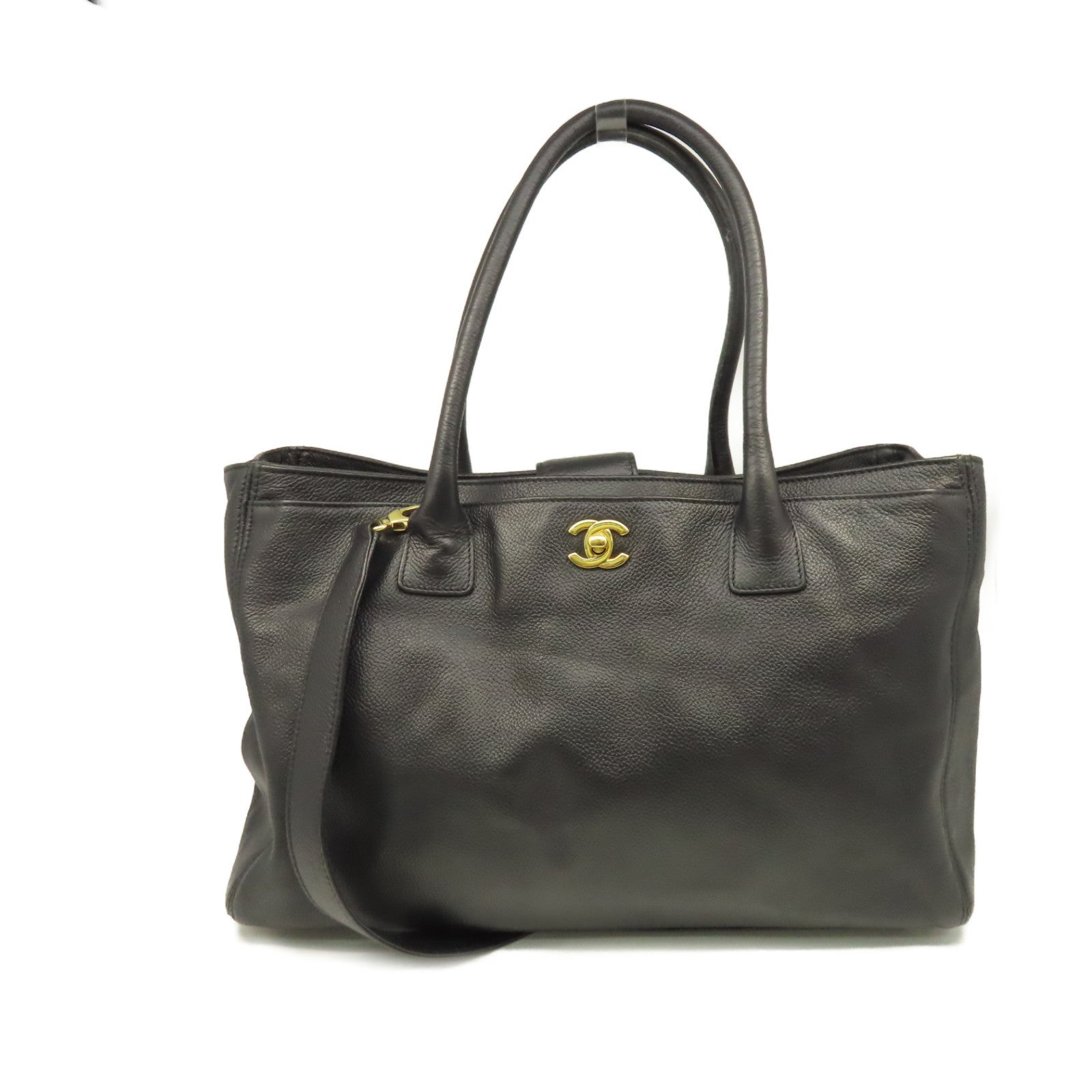 CHANEL 【激減優惠】牛皮皮革2Way Shoulder Bag金扣手挽肩背兩用袋黑色