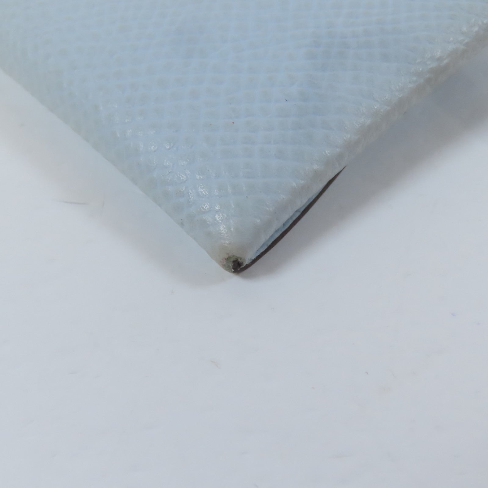 HERMES Epsom皮革Bastia銀扣零錢包Bleu Pale/聖杯藍
